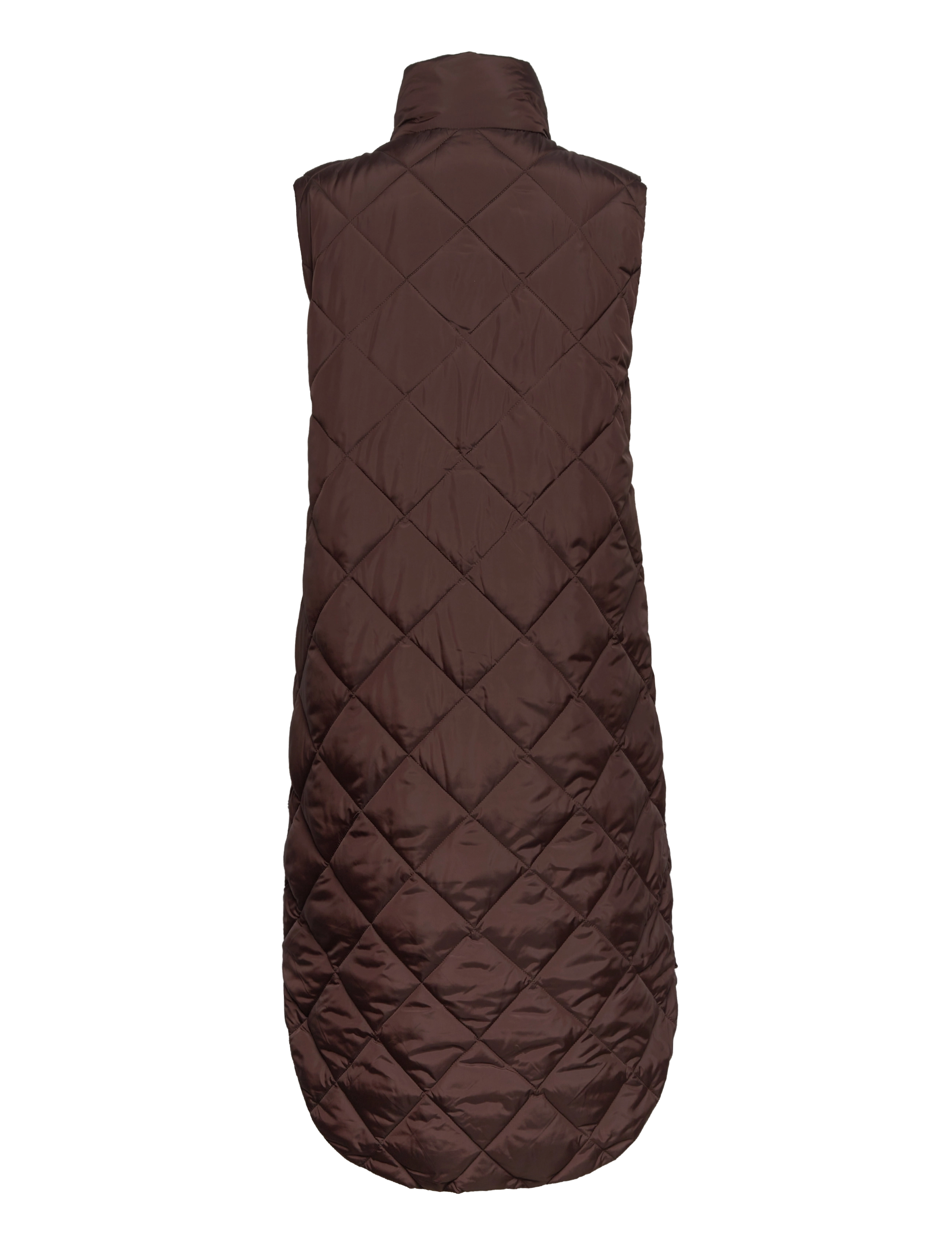 FREE/QUENT - Knee-length quilted waistcoat - dunveste - coffee bean - 1