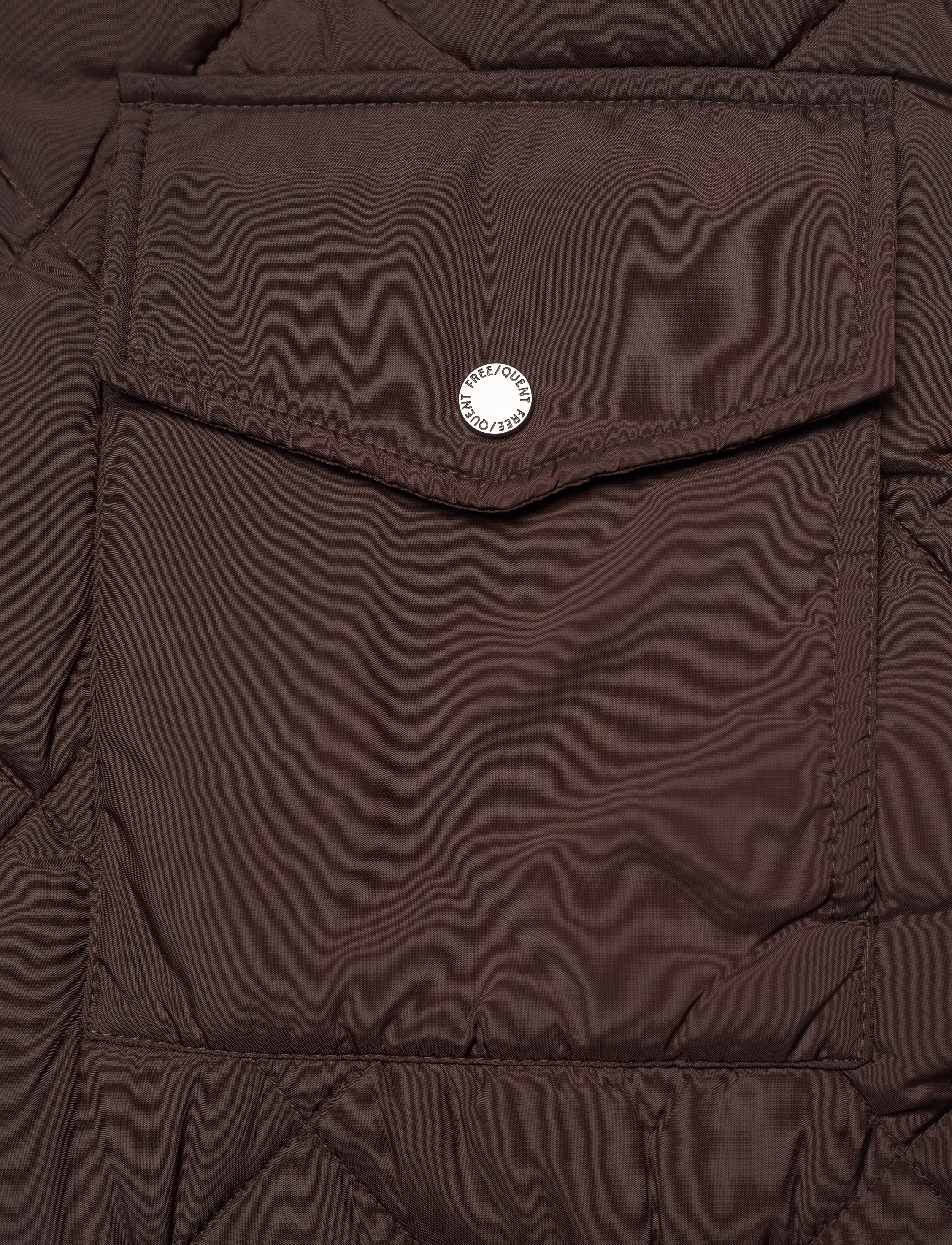 FREE/QUENT - Knee-length quilted waistcoat - dunveste - coffee bean - 3