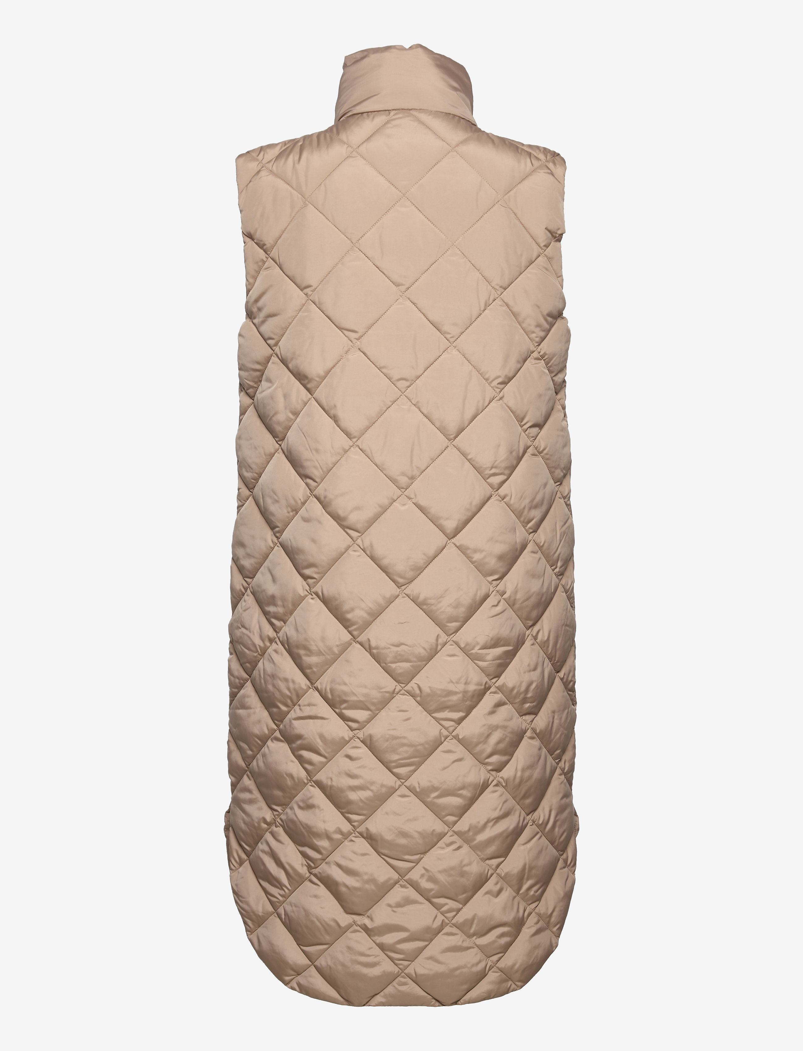FREE/QUENT - Knee-length quilted waistcoat - vadderade västar - silver mink 17-1312 - 1