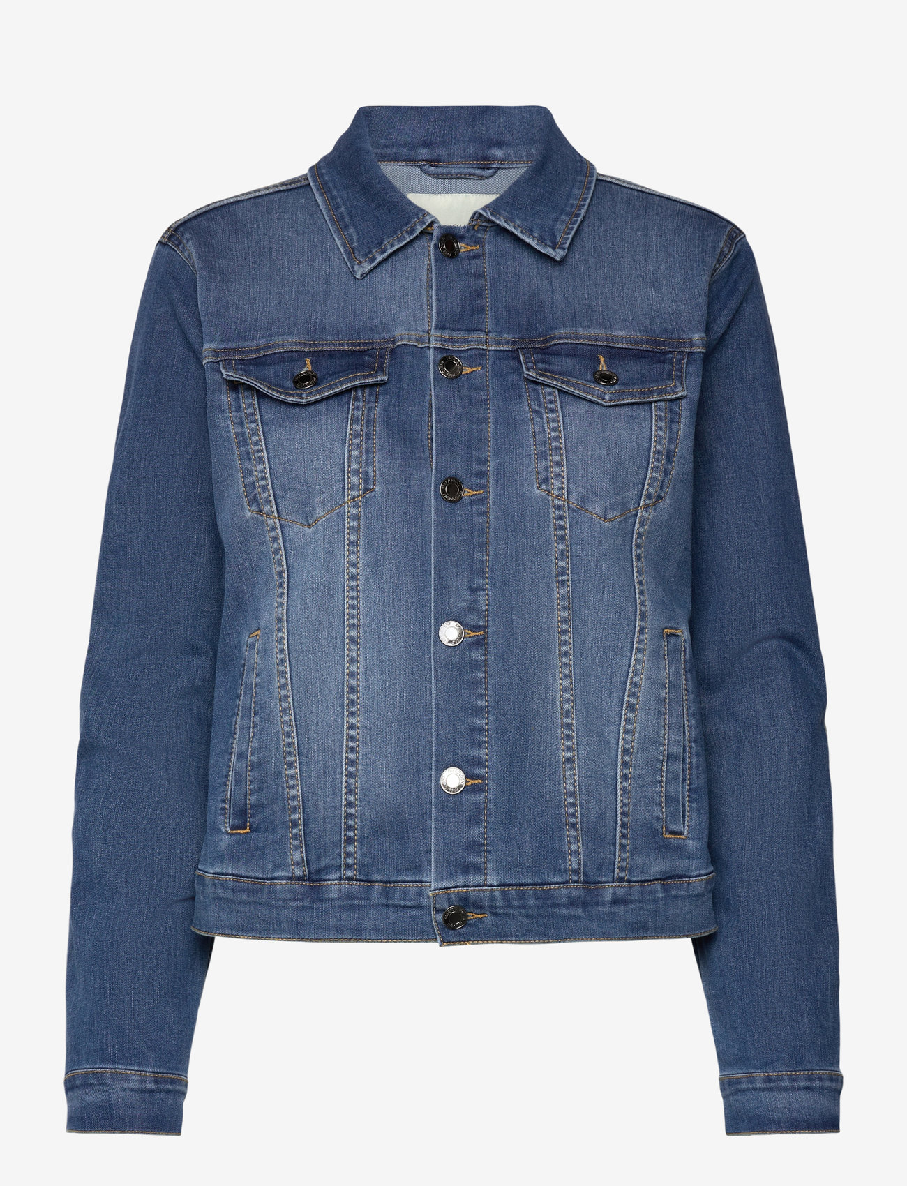 FREE/QUENT - Denim jacket from Freequent in a soft material. The jacket has a simple silhouet - medium blue denim - 0