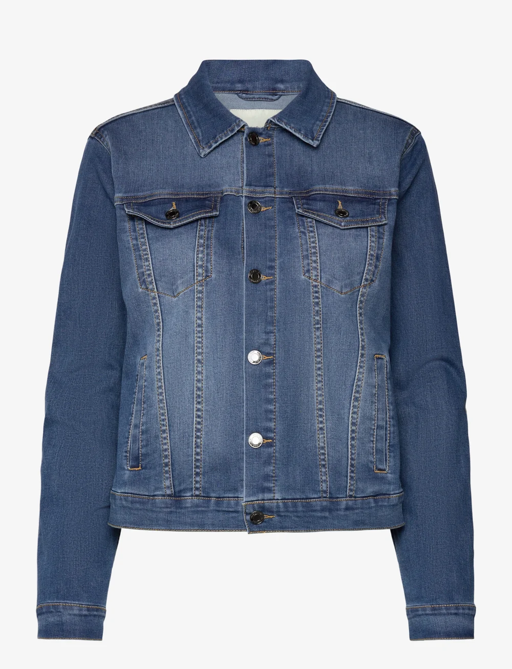 FREE/QUENT - Denim jacket from Freequent in a soft material. The jacket has a simple silhouet - jeansjackor - medium blue denim - 1