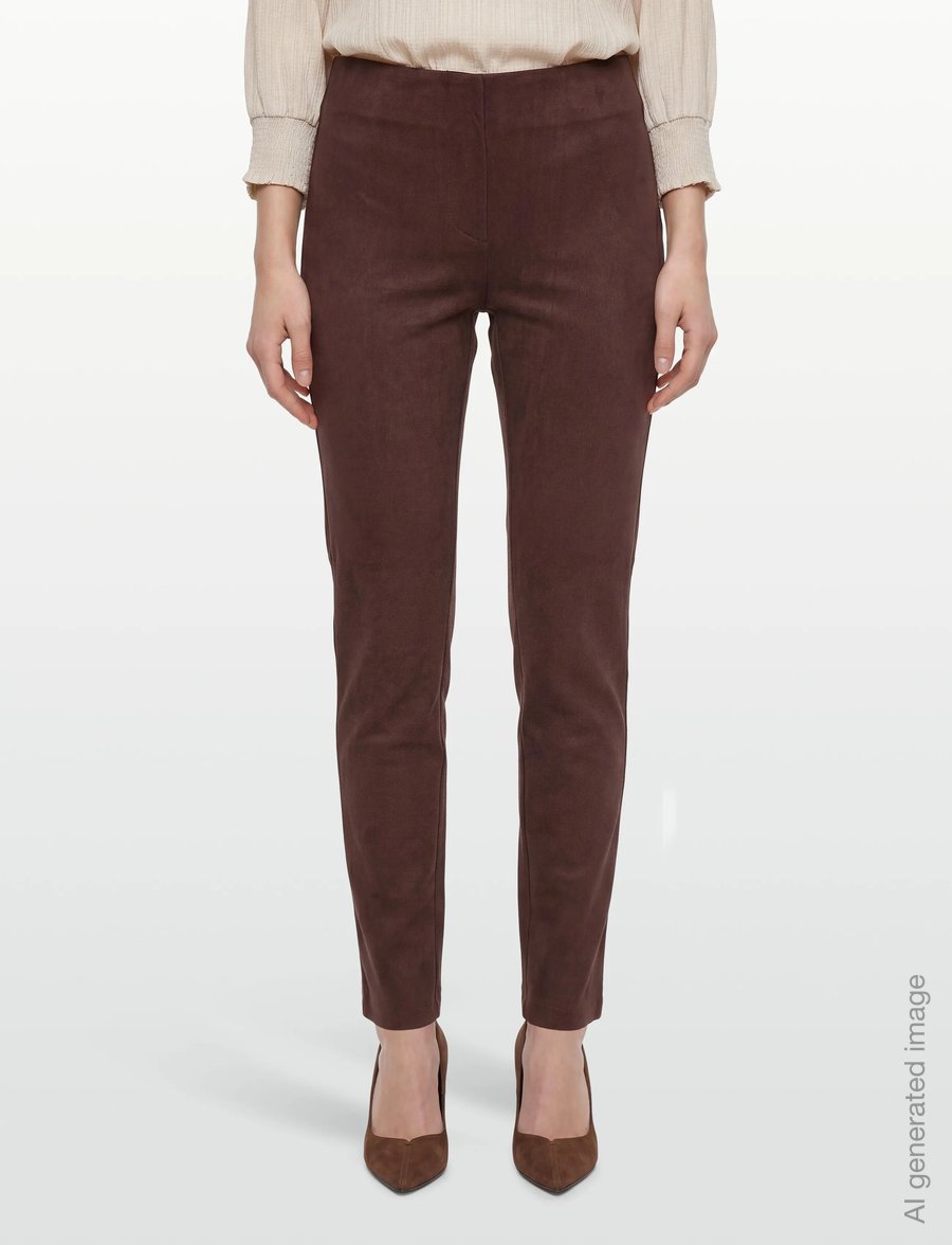 FREE/QUENT - FQLEXIE-PA-SUEDE - kitsa säärega püksid - coffee bean - 3