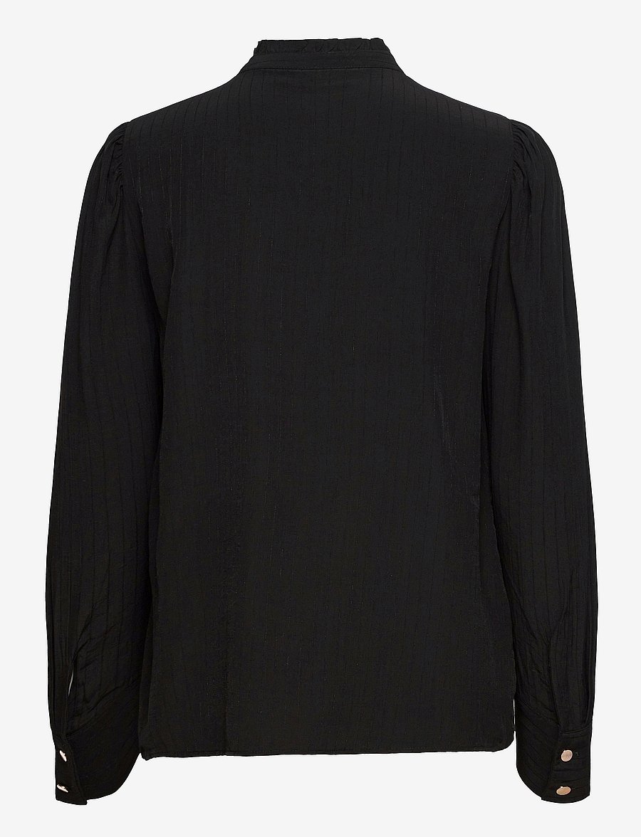 FREE/QUENT - Shirt from Freequent in a light material with a striped pattern. The shirt has a - langærmede bluser - black - 2