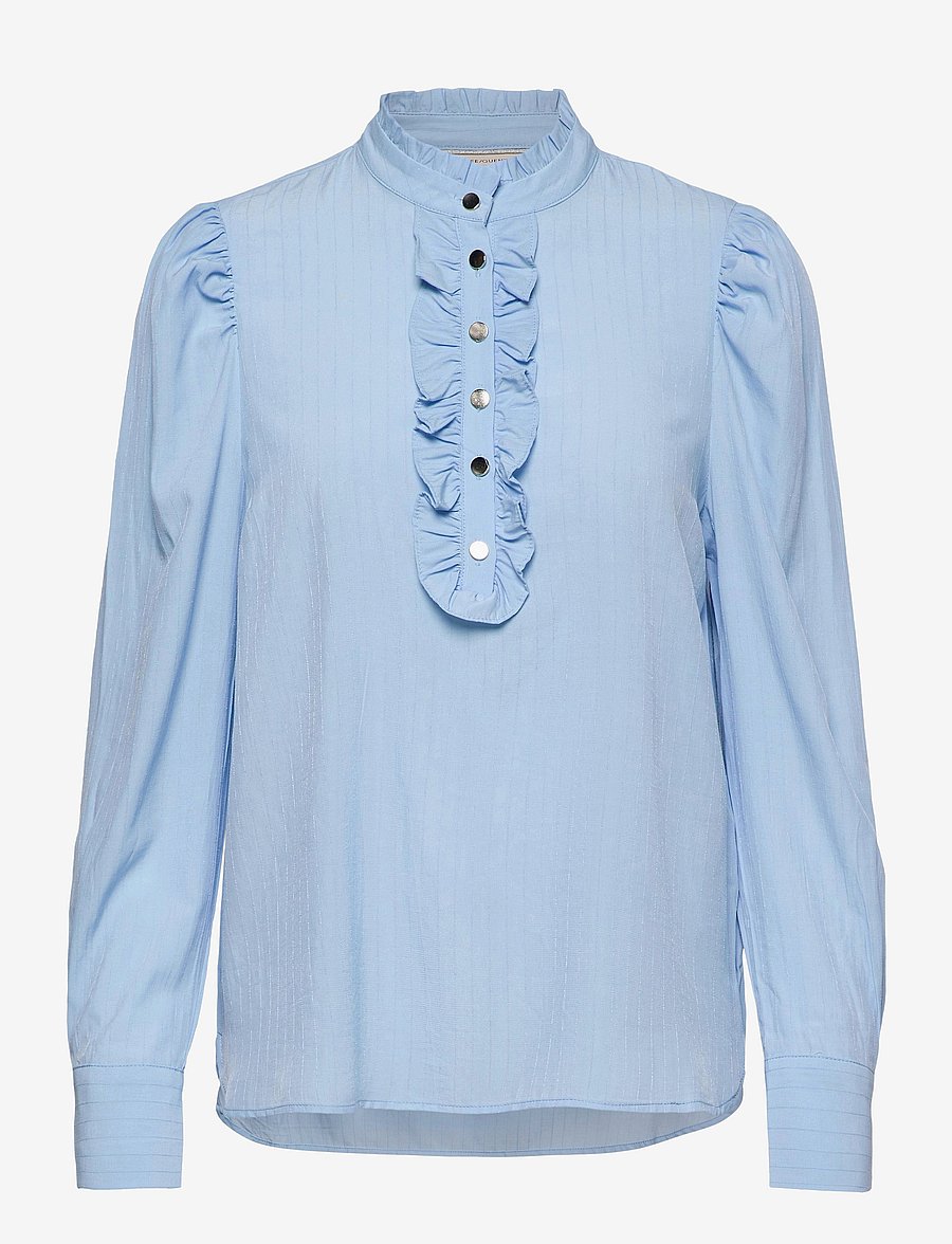 FREE/QUENT - Shirt from Freequent in a light material with a striped pattern. The shirt has a - långärmade blusar - chambray blue - 1