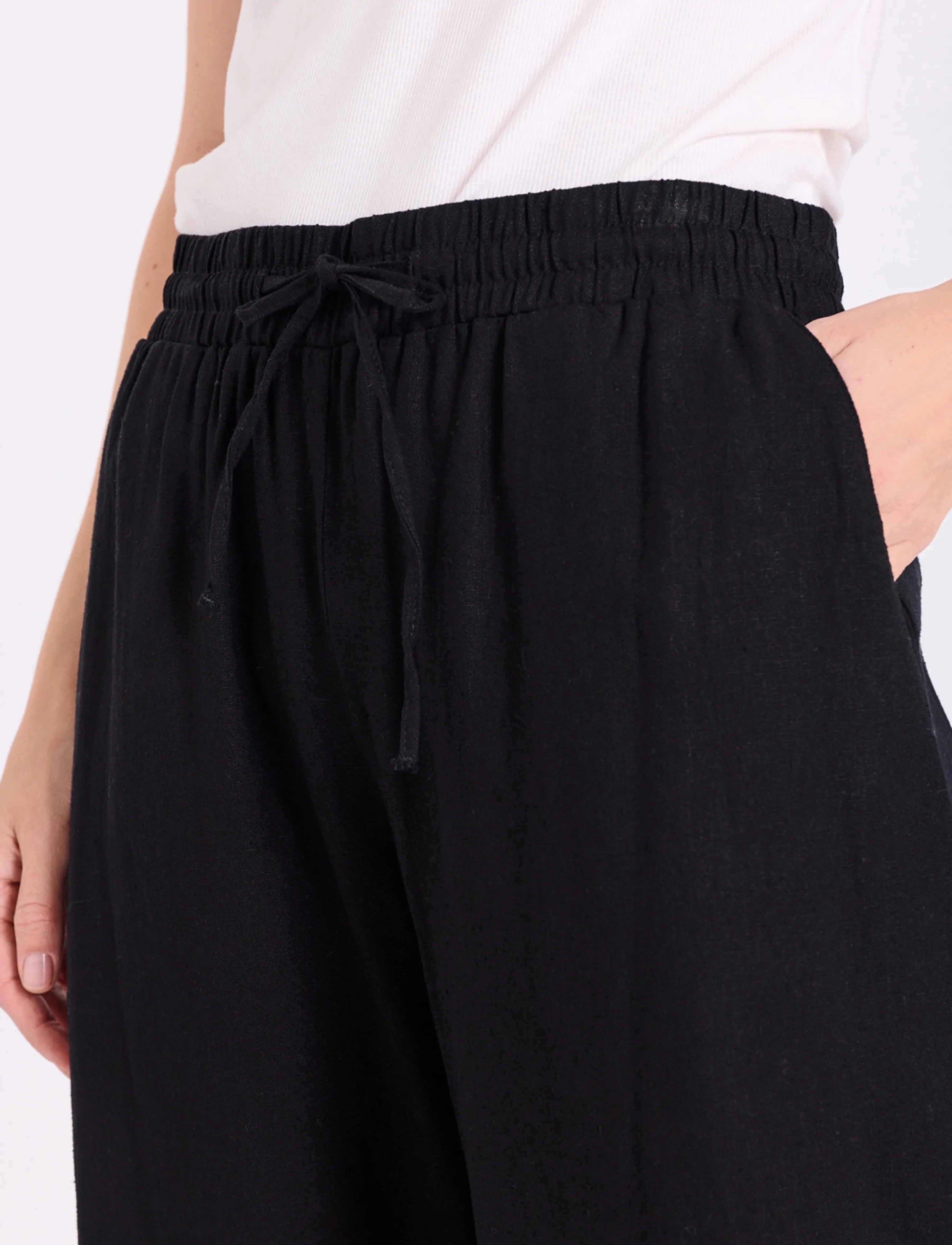 FREE/QUENT - FQLAVA-ANKLE-PA - bukser med brede ben - black - 4