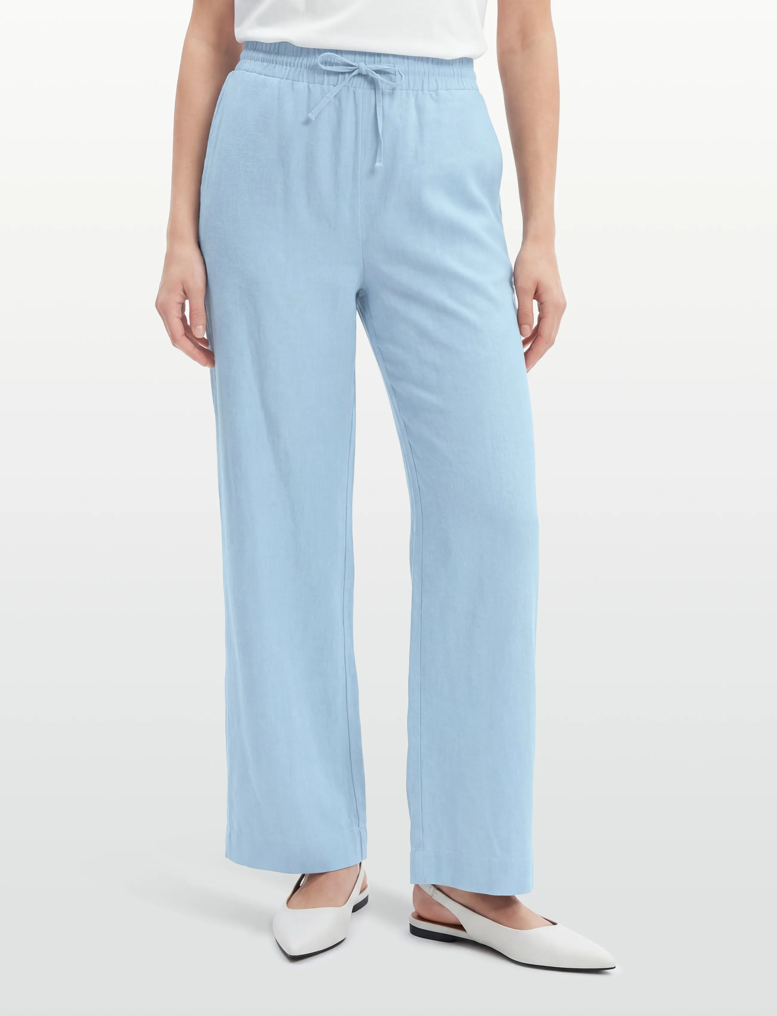FREE/QUENT - FQLAVA-ANKLE-PA - linen trousers - blue bell - 3