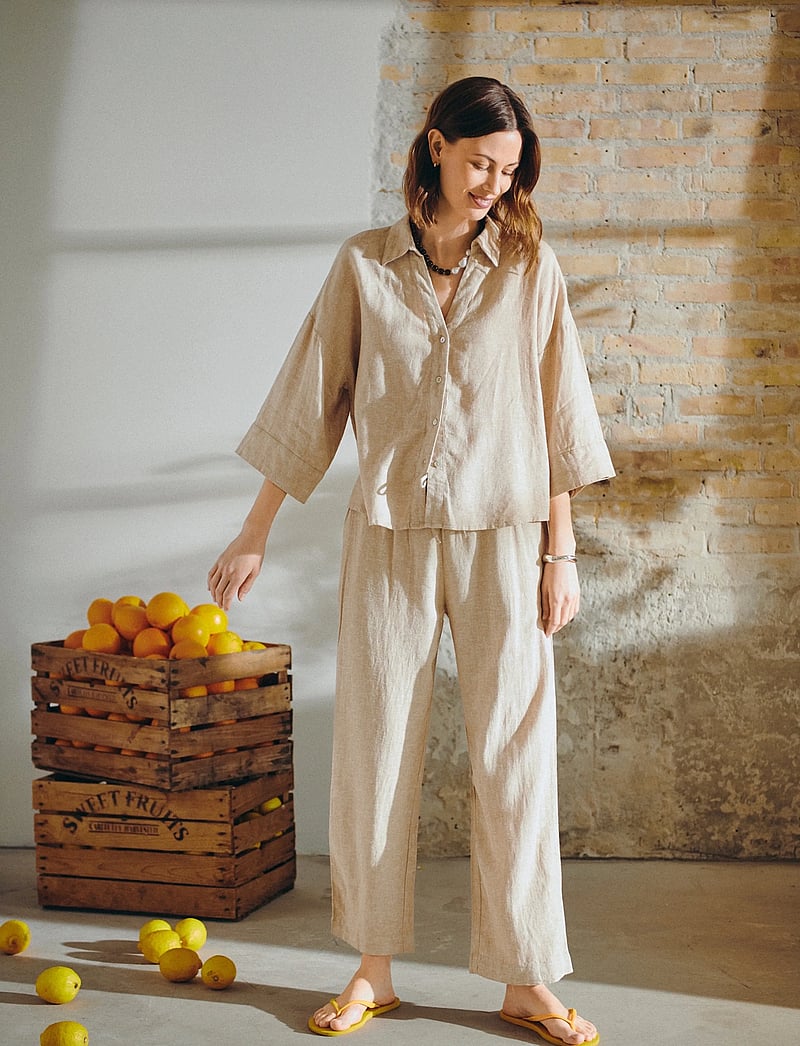 FREE/QUENT - FQLAVA-ANKLE-PA - linen trousers - sand melange - 3