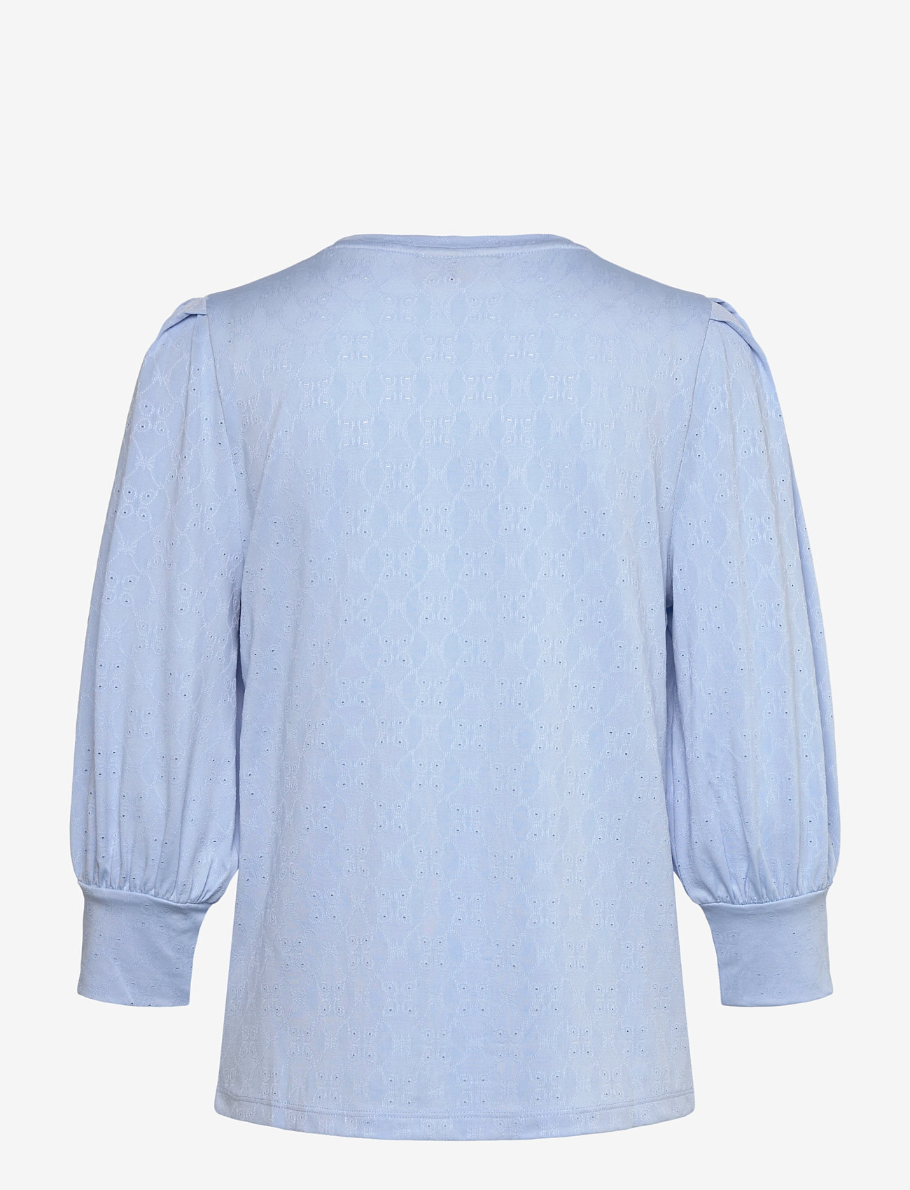 FREE/QUENT - Blouse from Freequent in a soft and stretchy fabric with a lovely hole pattern. - langærmede bluser - chambray blue - 1