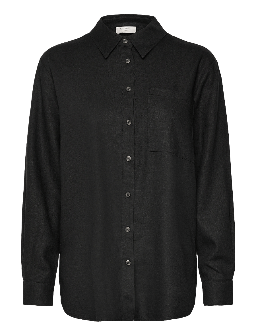 FREE/QUENT - FQLAVA-SH-SIMPLE - leinenhemden - black - 0