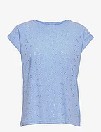 FQBLOND-TEE-FLOWER - CHAMBRAY BLUE