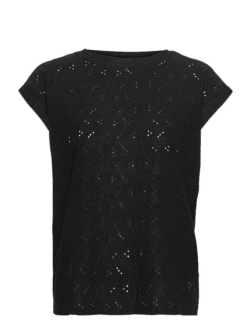 FREE/QUENT - FQBLOND-TEE-FLOWER - t-shirts - black - 0