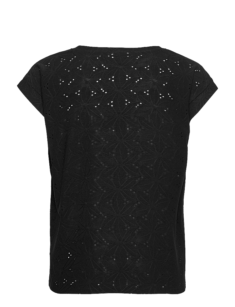 FREE/QUENT - FQBLOND-TEE-FLOWER - t-shirts - black - 1