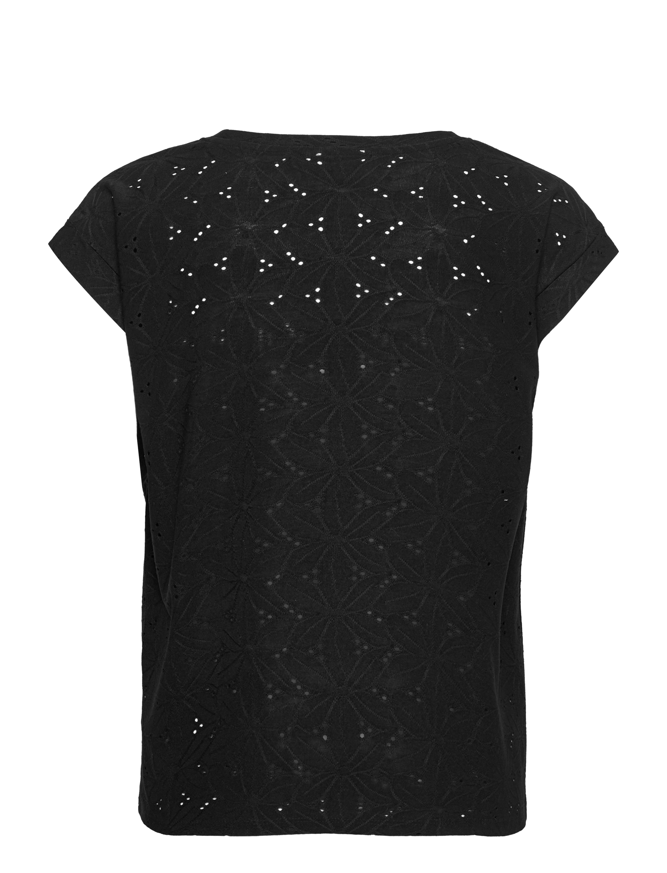 FREE/QUENT - FQBLOND-TEE-FLOWER - t-shirts - black - 1
