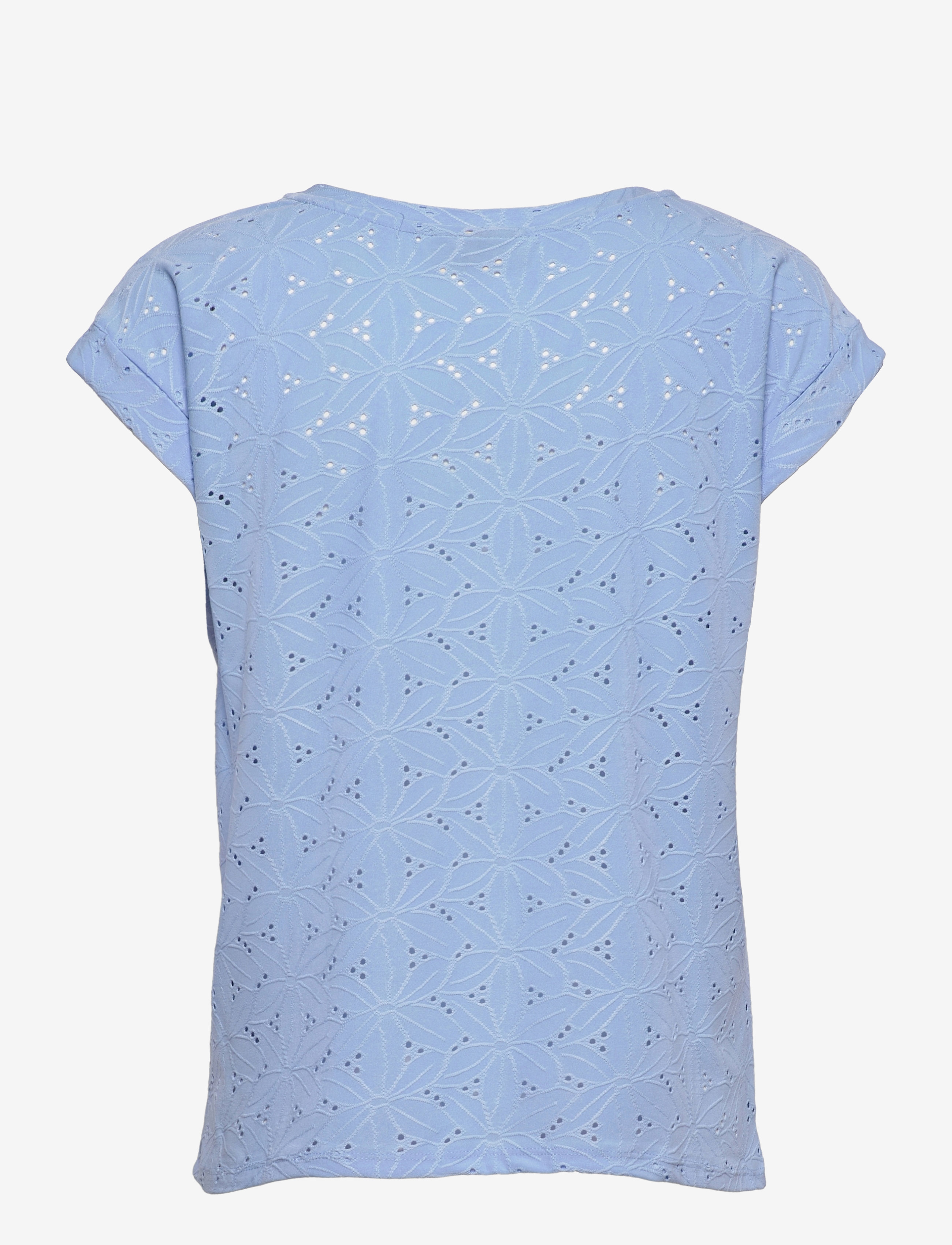 FREE/QUENT - FQBLOND-TEE-FLOWER - t-shirts - chambray blue - 1