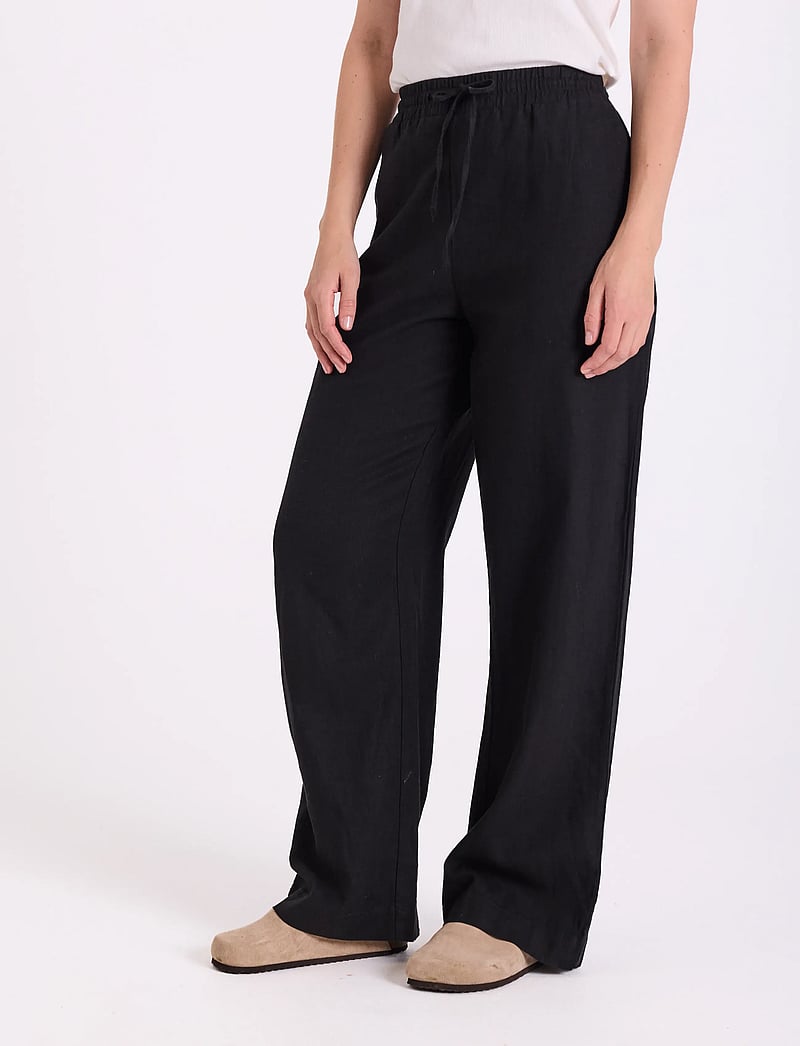 FREE/QUENT - FQLAVA-PANTS - hørbukser - black - 3