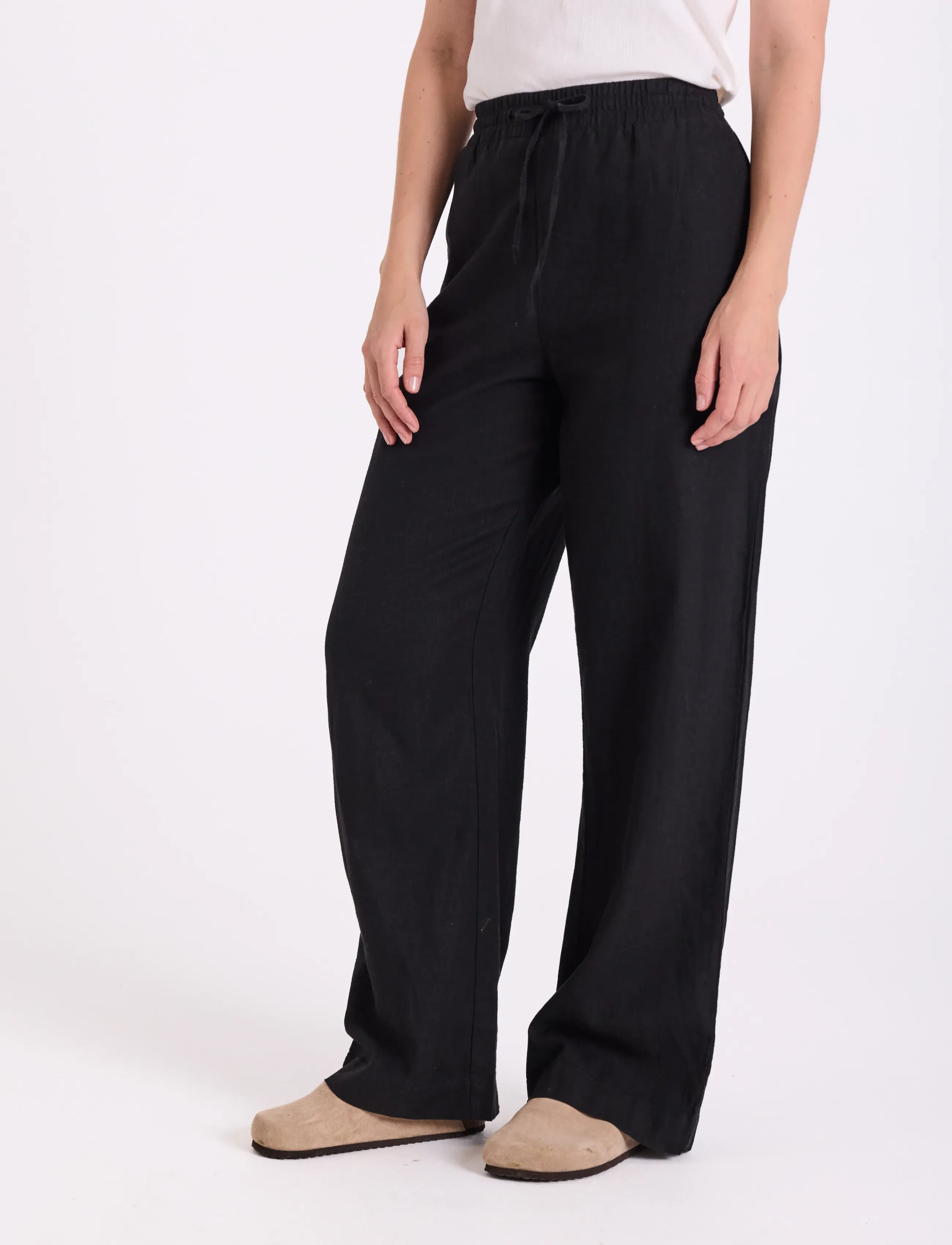 FREE/QUENT - FQLAVA-PANTS - linnebyxor - black - 3