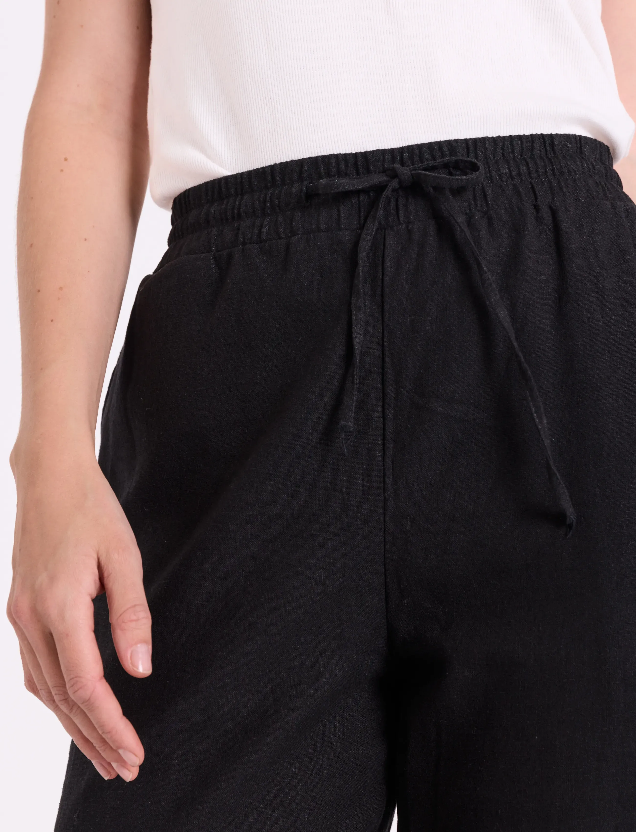 FREE/QUENT - FQLAVA-PANTS - linnebyxor - black - 4
