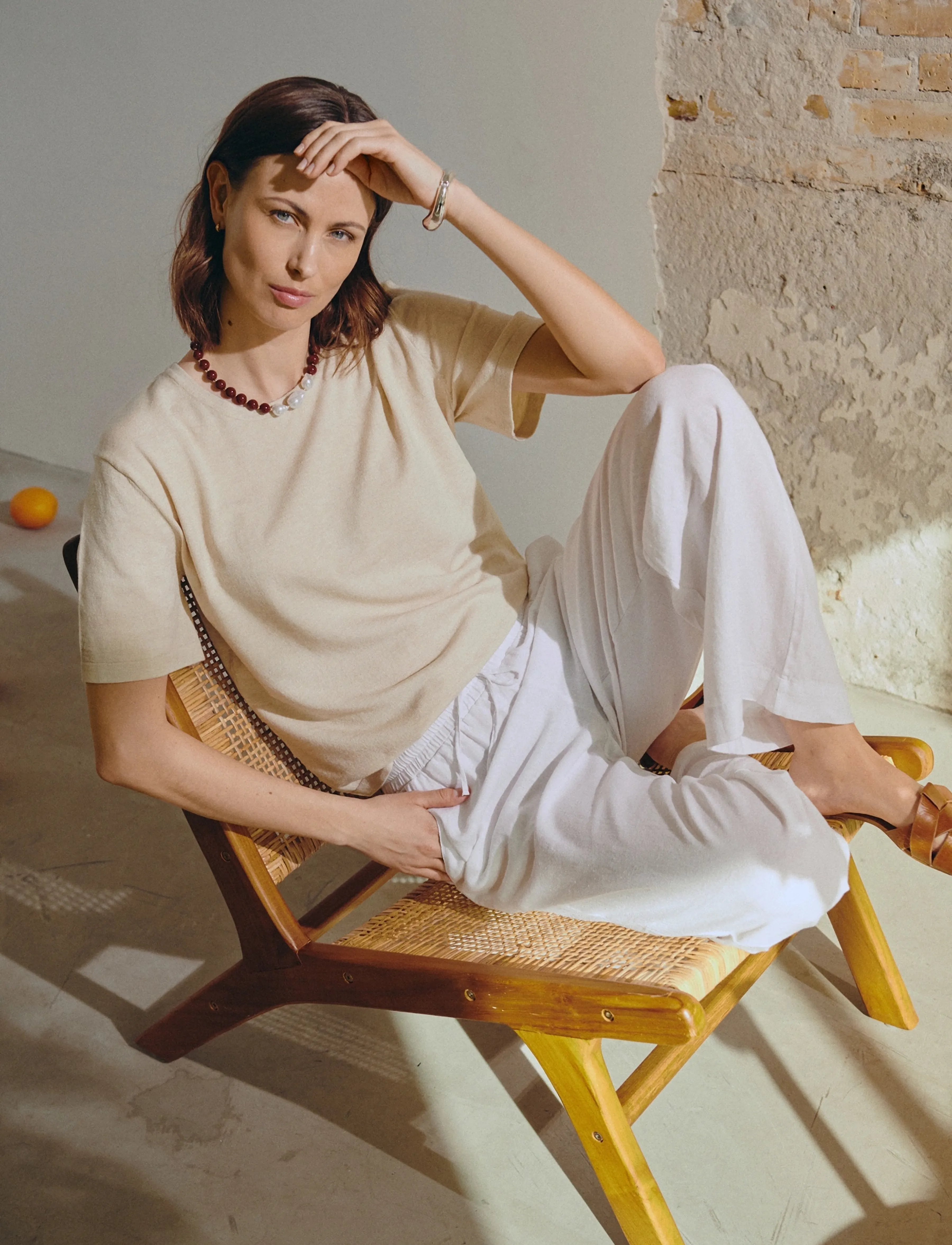FREE/QUENT - FQLAVA-PANTS - leinenhosen - brilliant white - 3