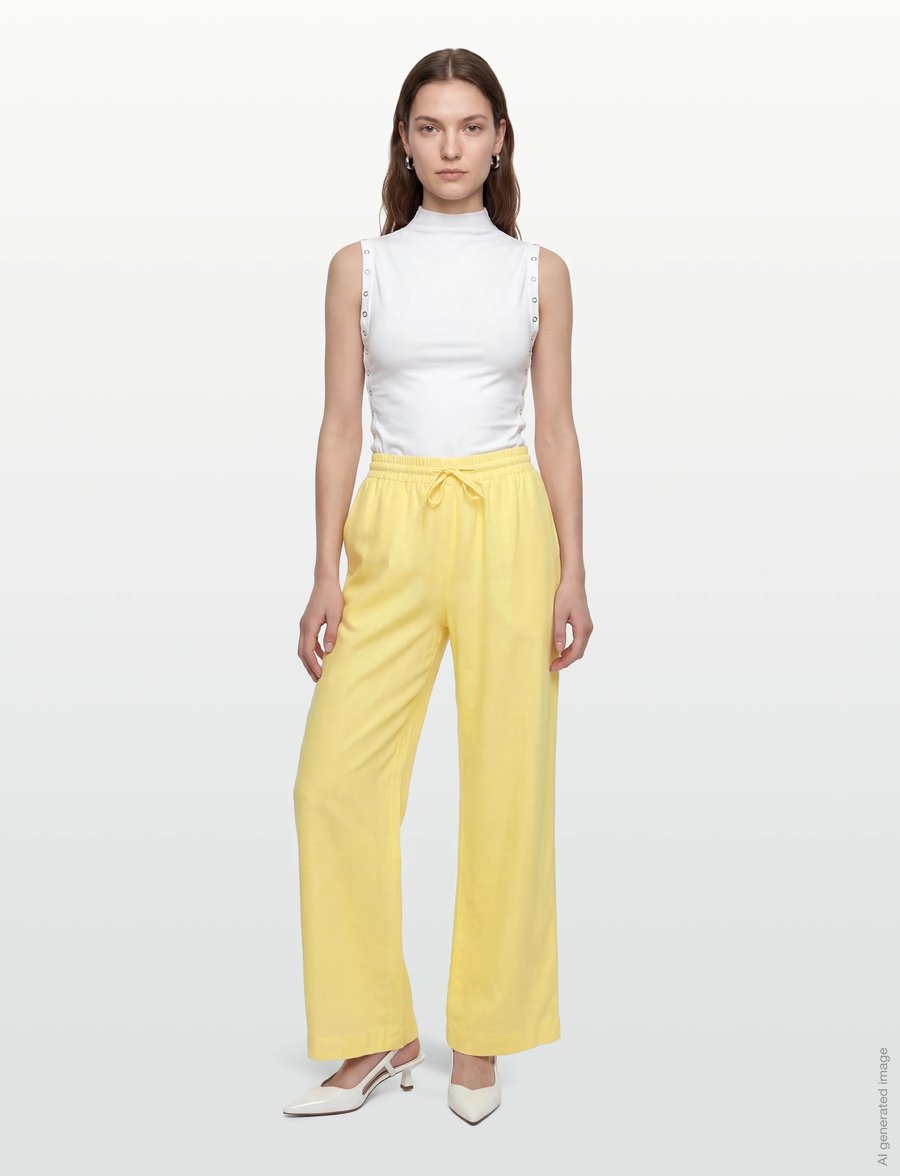 FREE/QUENT - FQLAVA-PANTS - hørbukser - golden haze - 0