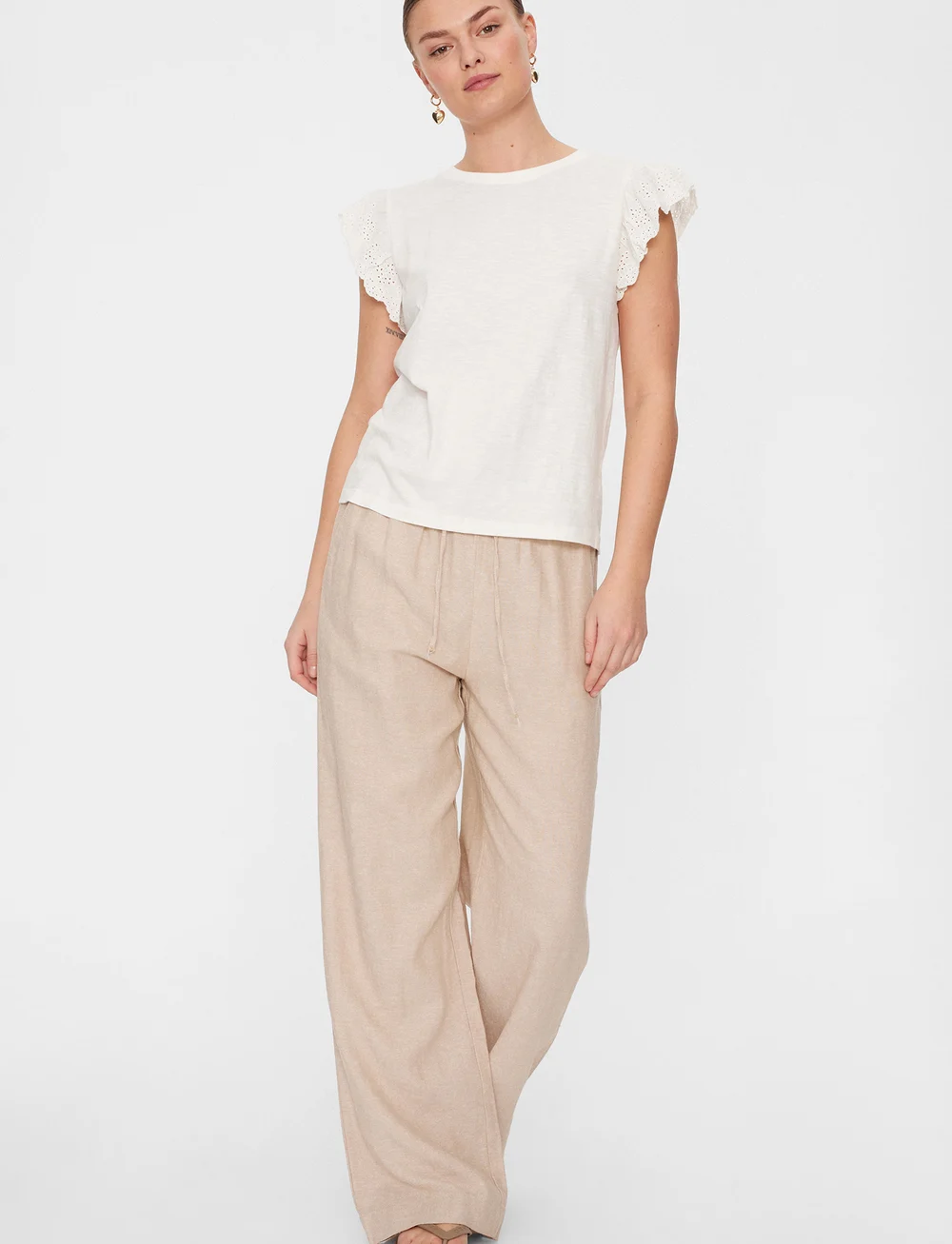 FREE/QUENT - FQLAVA-PANT - linnebyxor - sand melange - 0