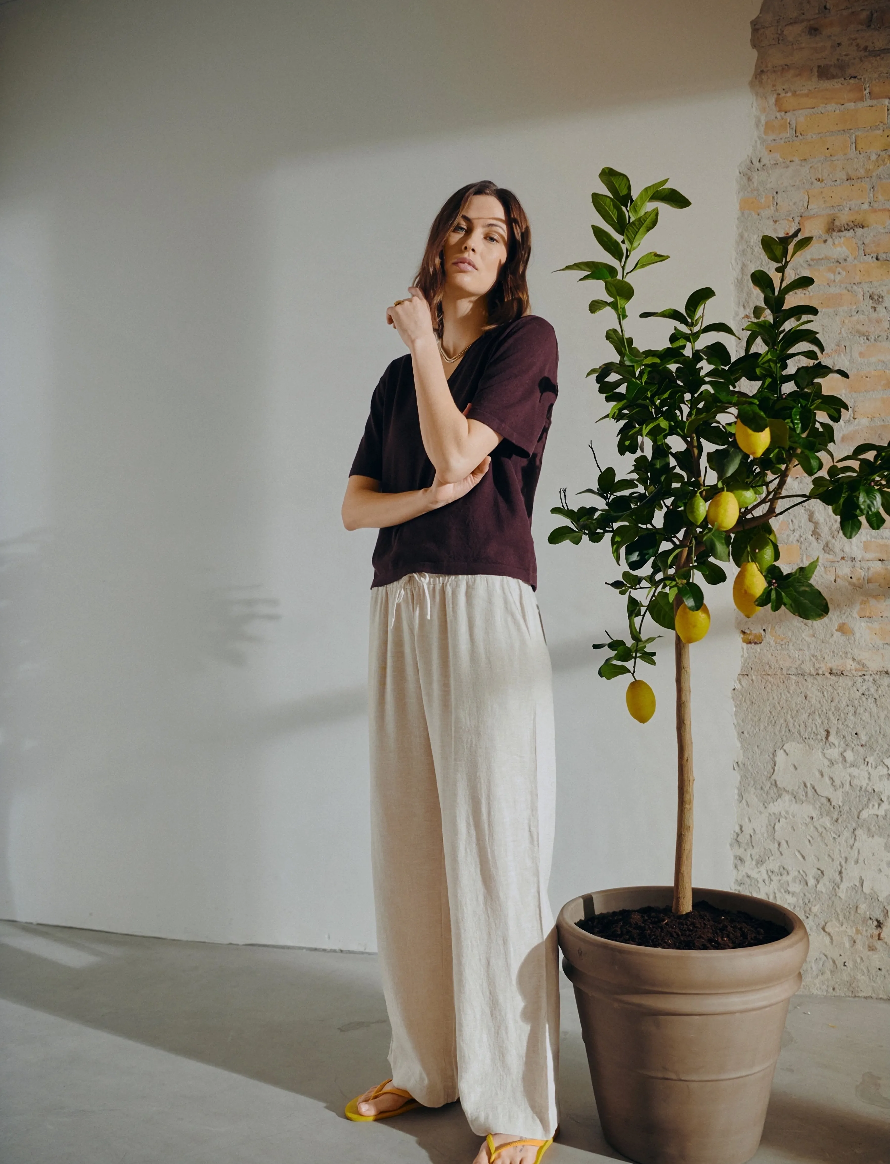 FREE/QUENT FQLAVA-PANTS - FREE|QUENT - SAND MELANGE / beige