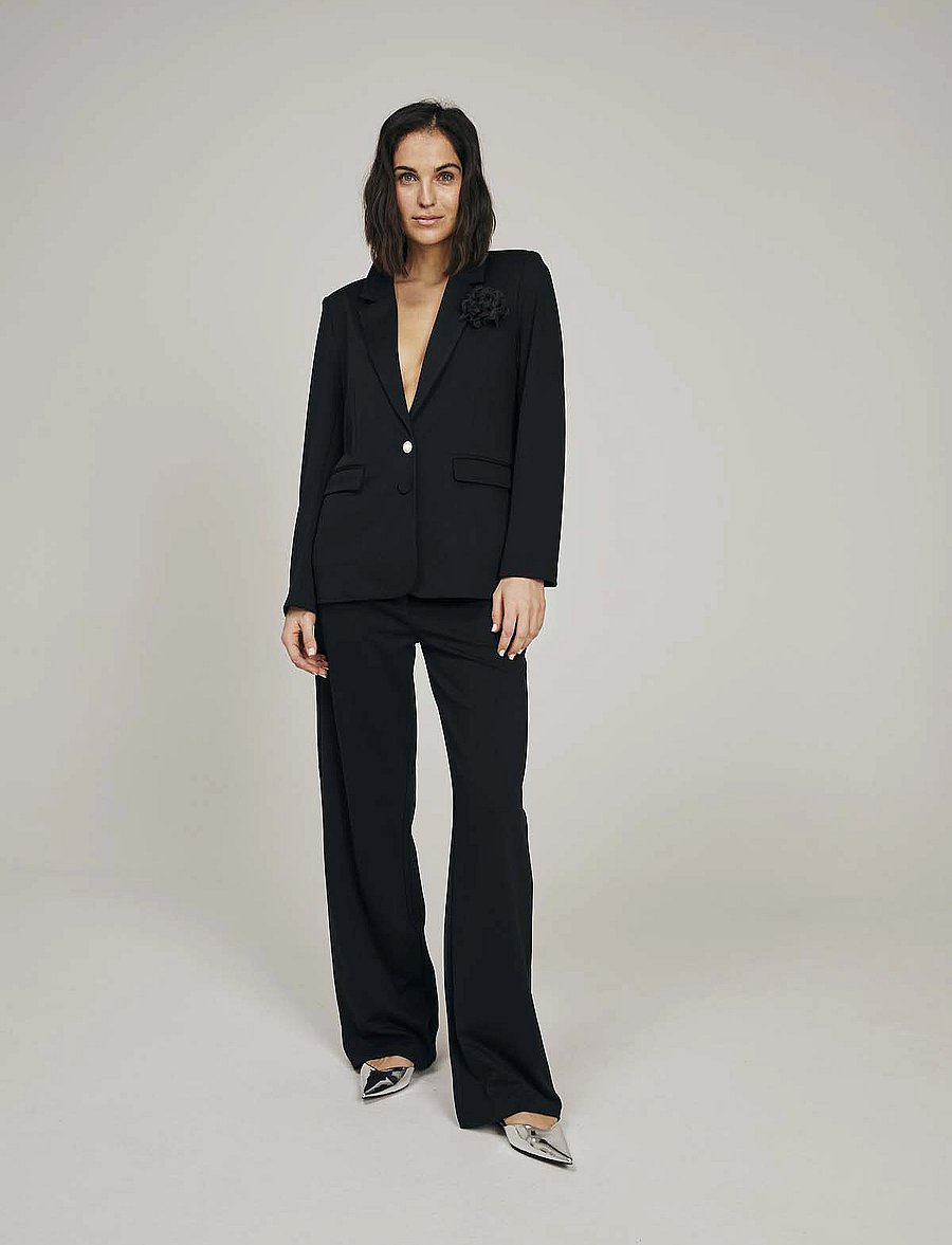 FREE/QUENT - FQNANNI-PANTS - hosen mit weitem bein - black - 0