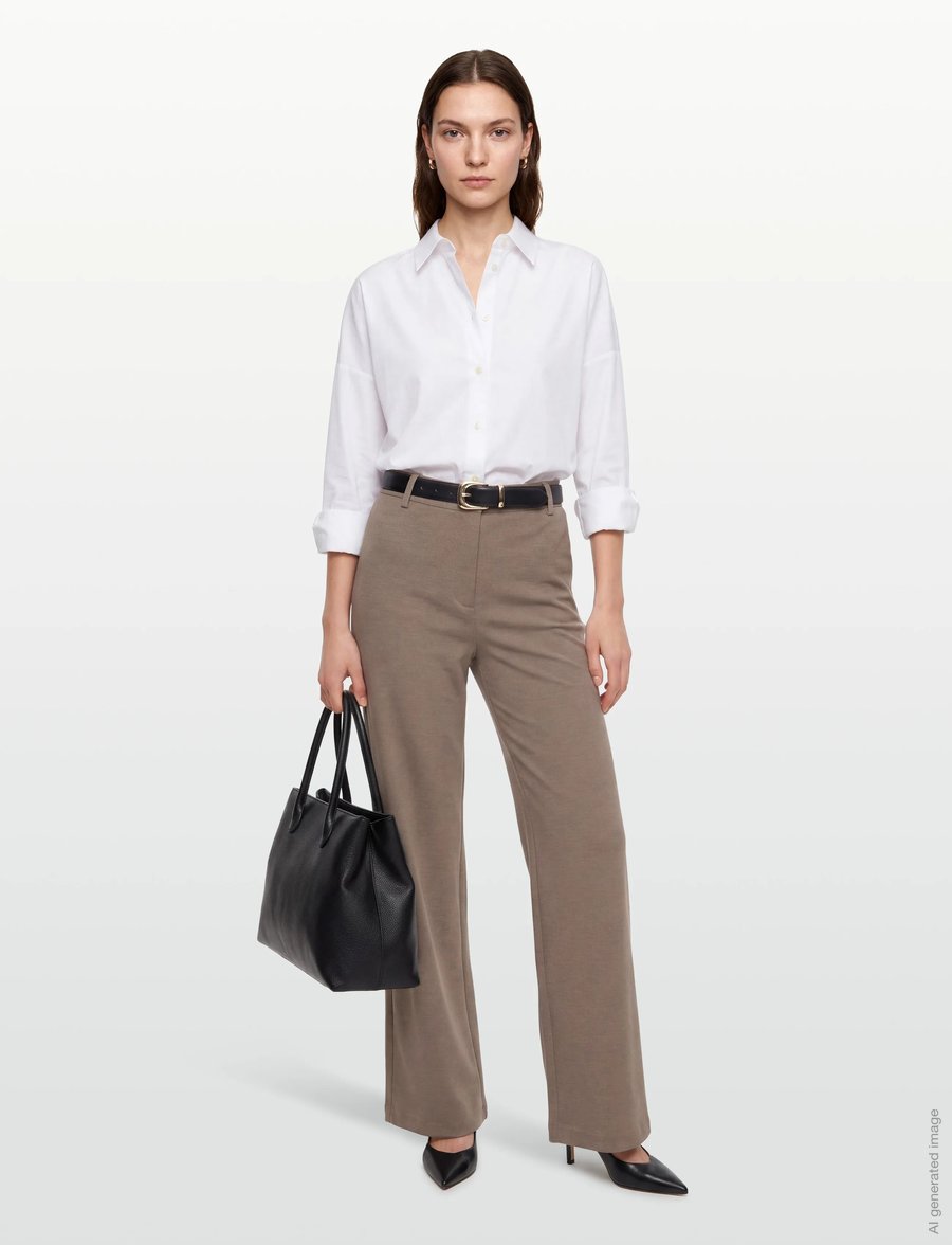 FREE/QUENT - FQNANNI-PANTS - hosen mit weitem bein - morel melange - 0