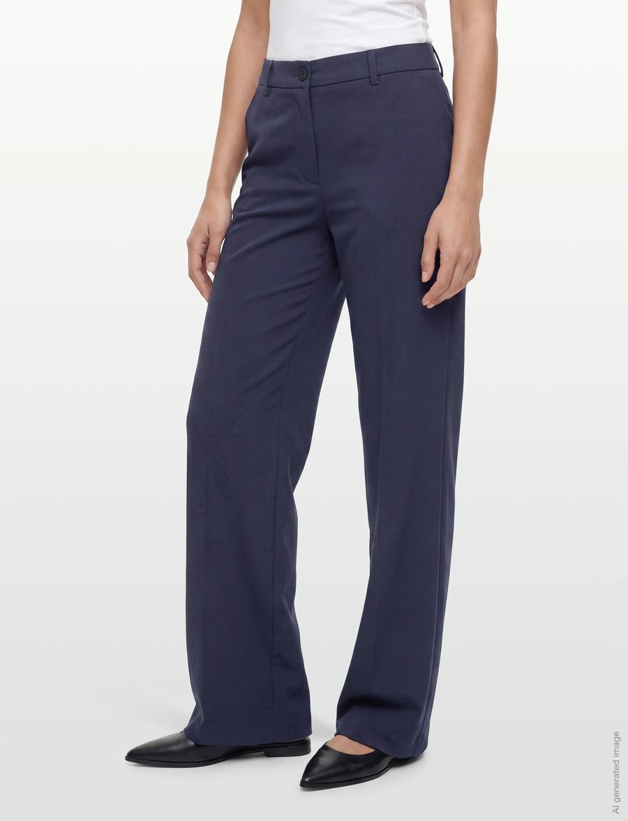 FREE/QUENT - FQNANNI-PANTS - hosen mit weitem bein - navy blazer - 3