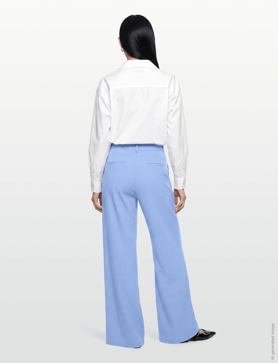 FREE/QUENT - FQNANNI-PANTS - hosen mit weitem bein - vista blue - 4