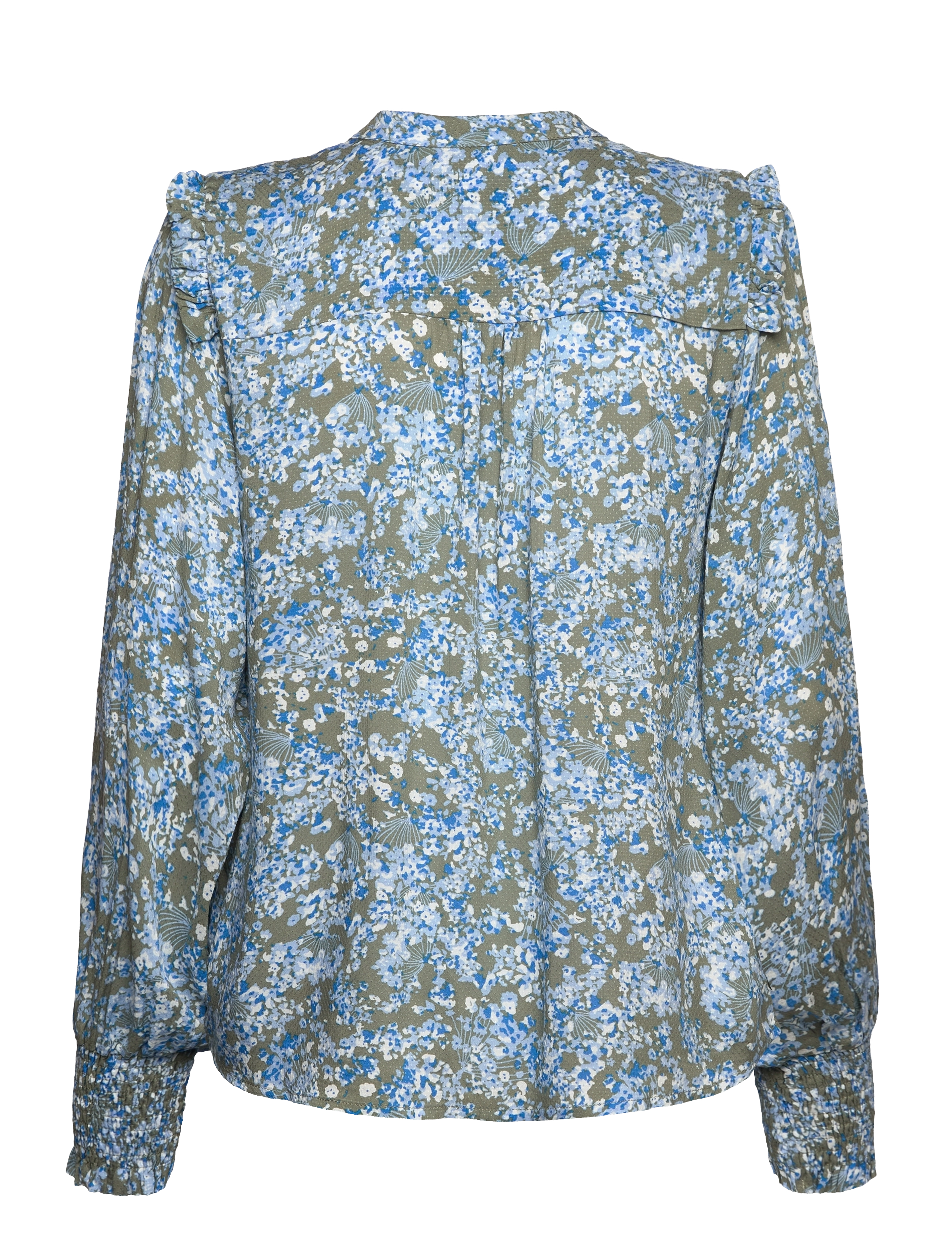 FREE/QUENT - FQADNEY-BLOUSE - deep lichen green w. chambr bl - 1