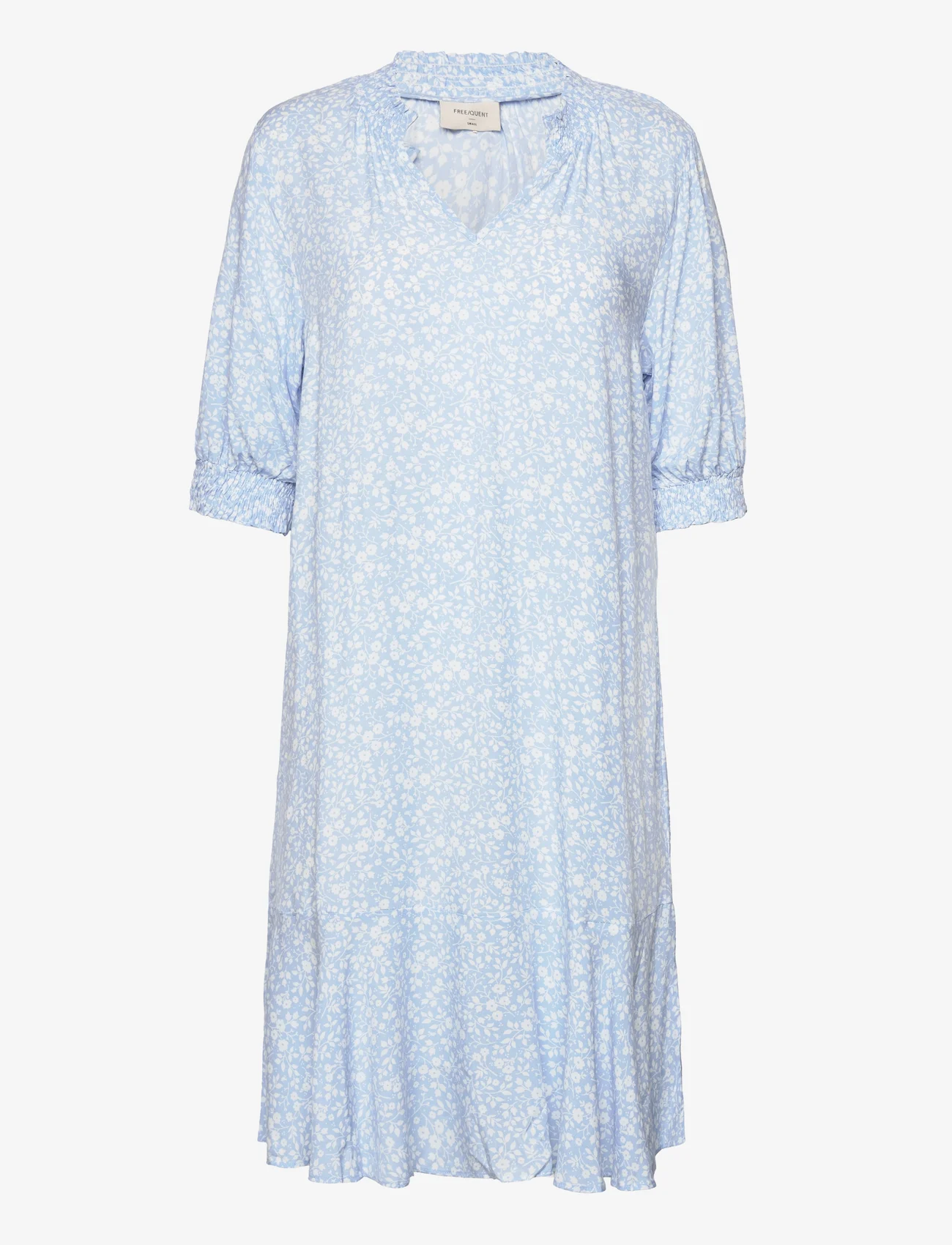 FREE/QUENT - FQADNEY-DRESS - shirt dresses - chambray blue w. off-white - 0