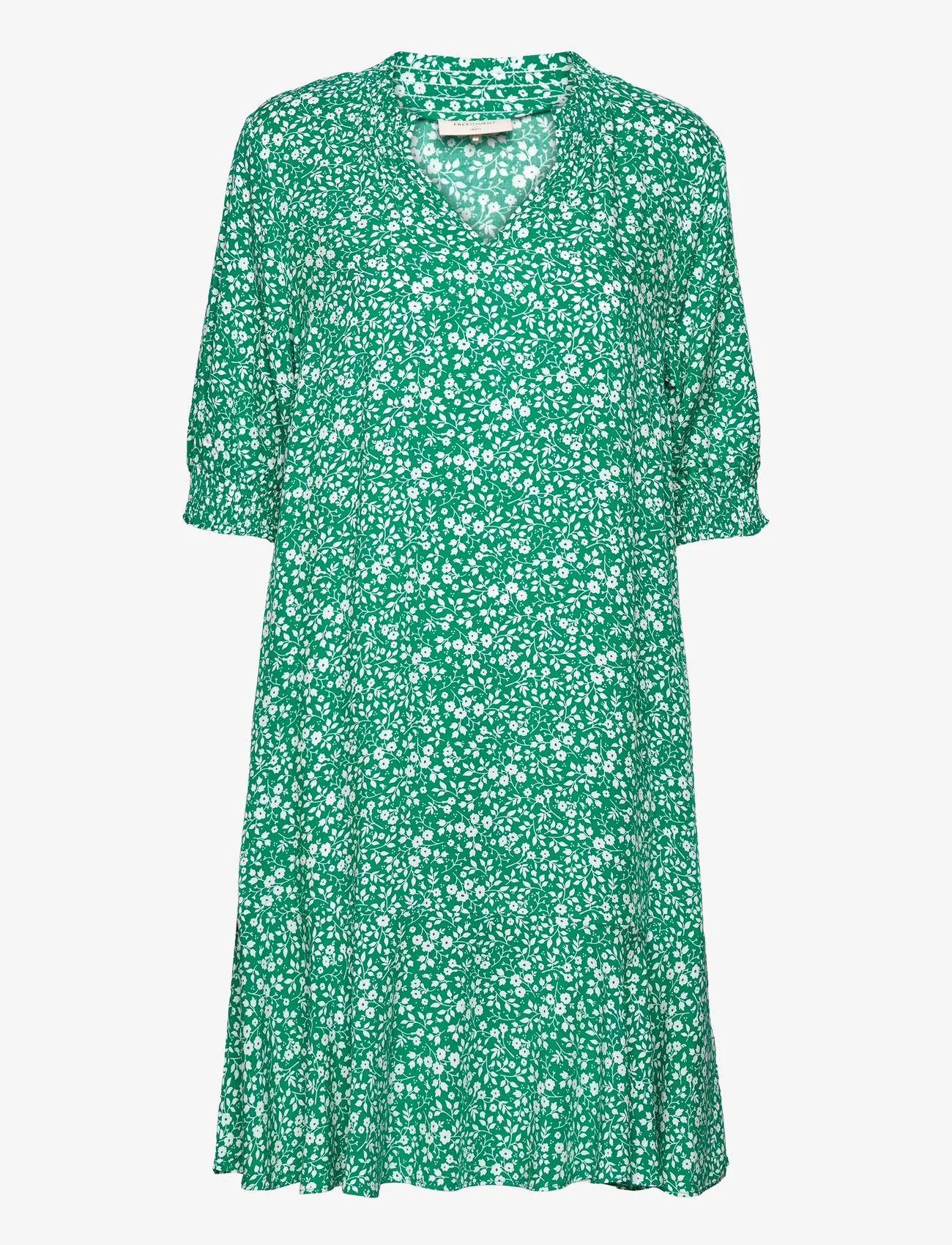 FREE/QUENT - FQADNEY-DRESS - shirt dresses - pepper green w. off-white - 0