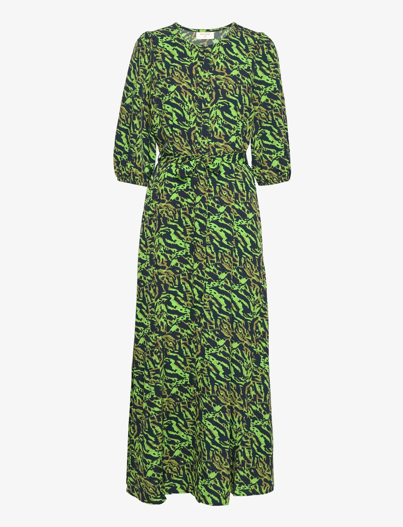 FREE/QUENT - FQLESANDRA-DRESS - ilgos suknelės - lime green w. black - 0