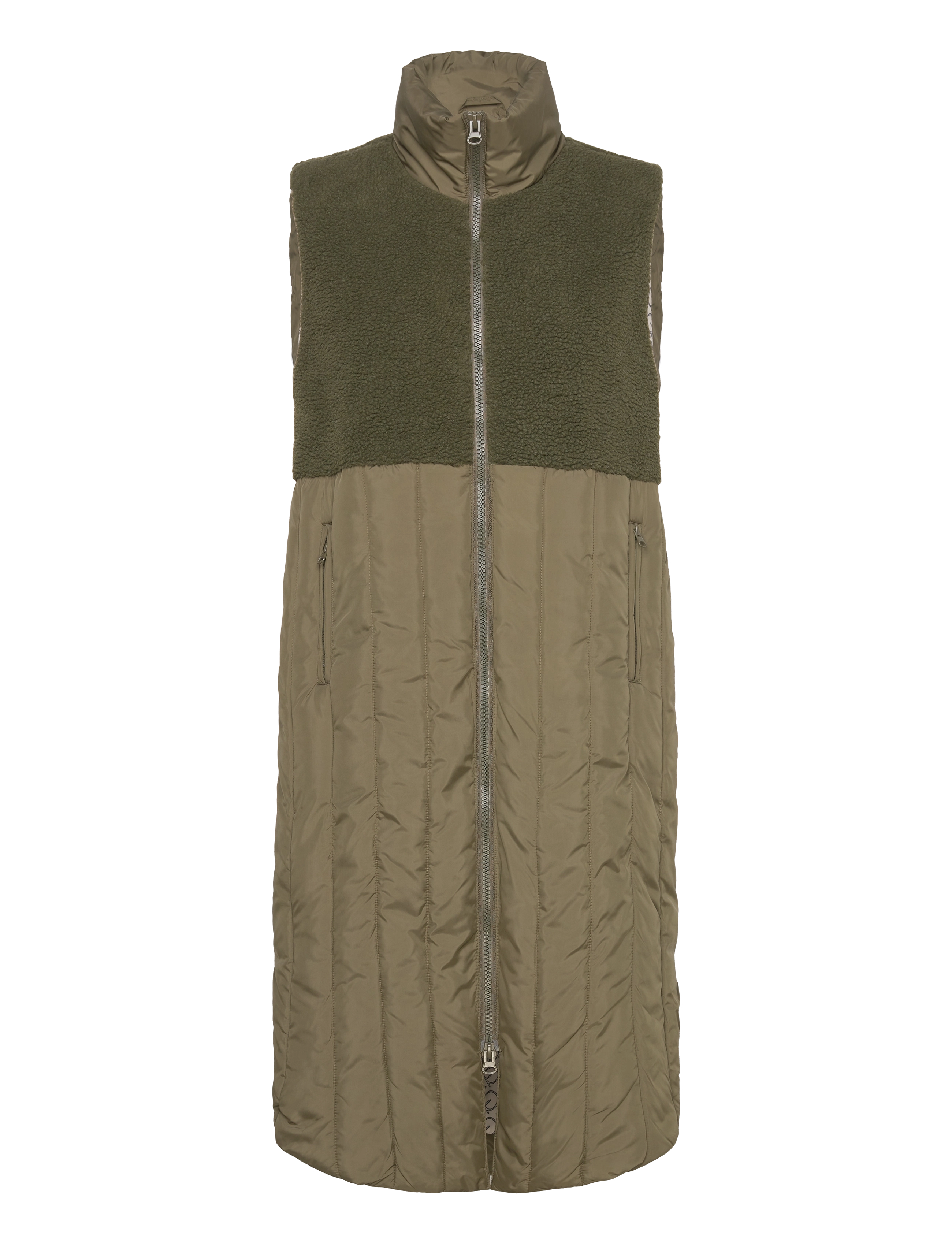 FREE/QUENT FQOLGA-WAISTCOAT - Vadderade västar - OLIVE NIGHT / green