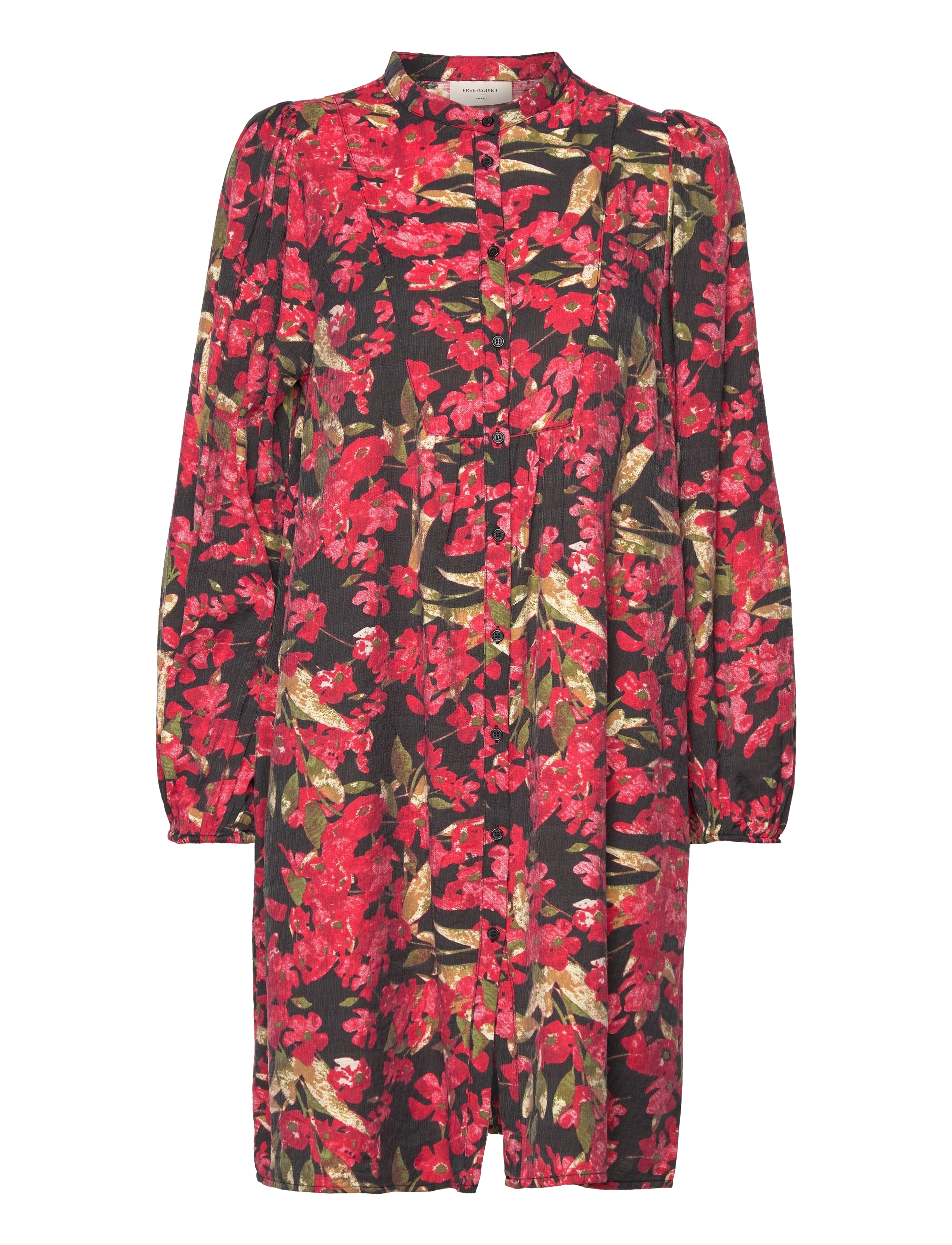 FREE/QUENT FQTUALIPA-DRESS - Hemdkleider - BLACK W. ROCOCCO RED / red