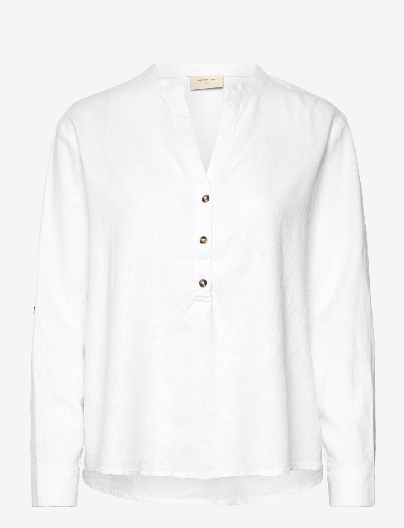 FREE/QUENT - FQLAVA-SHIRT - pellavakauluspaidat - brilliant white - 1