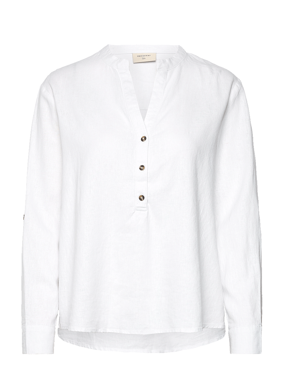 FREE/QUENT - FQLAVA-SHIRT - leinenhemden - brilliant white - 1
