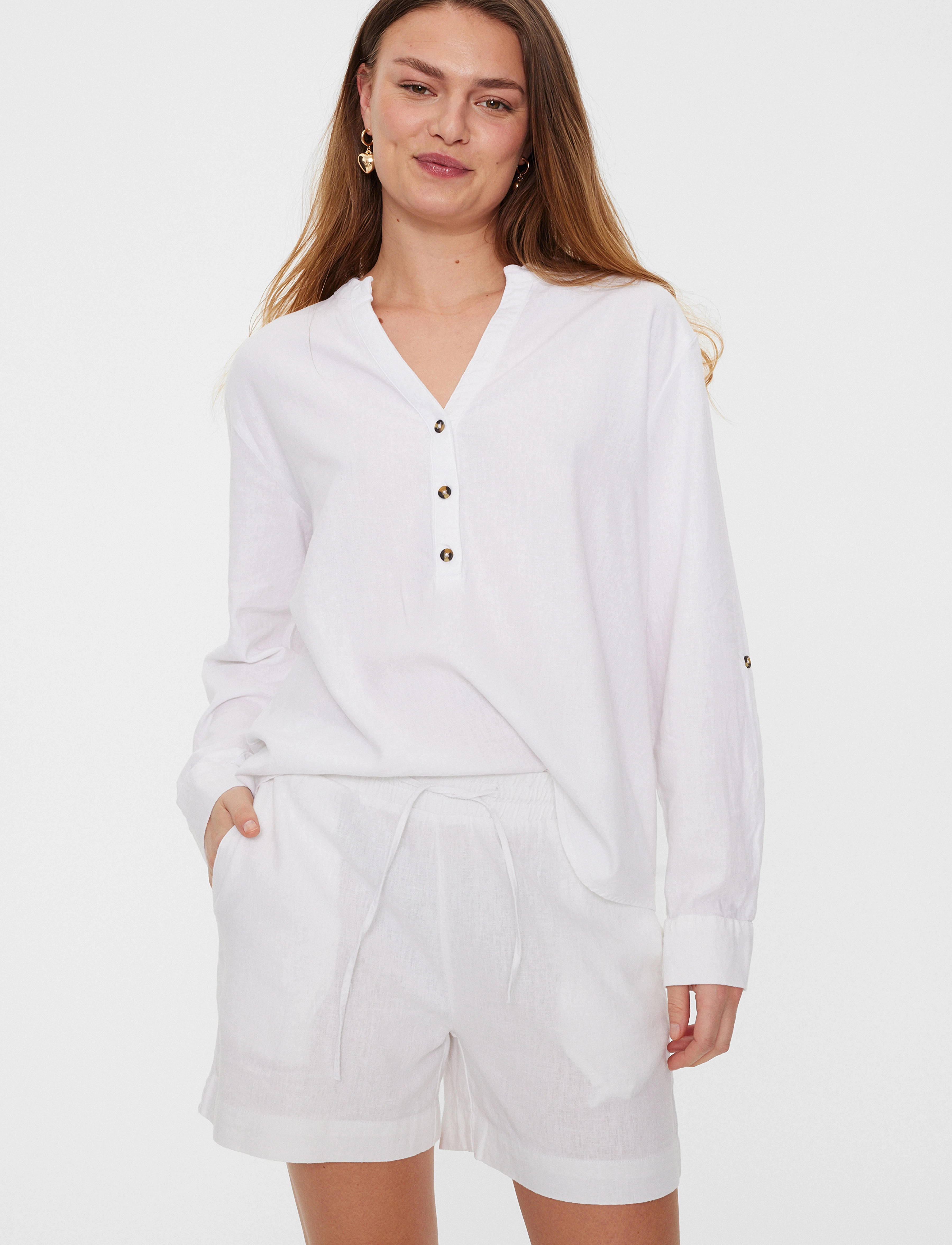 FREE/QUENT Fqlava-Shirt, Damen, Popover Bluse, Weiß, Gr.XXS