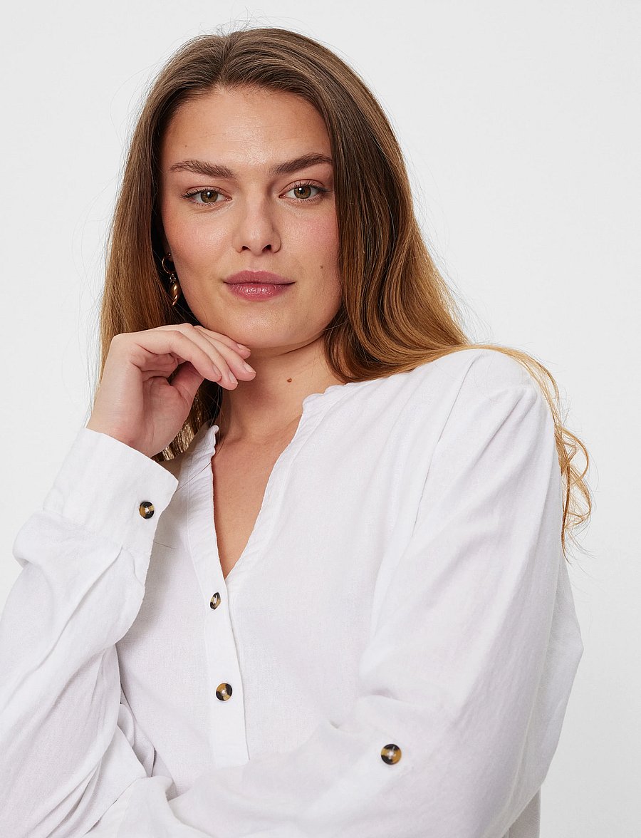 FREE/QUENT - FQLAVA-SHIRT - leinenhemden - brilliant white - 4