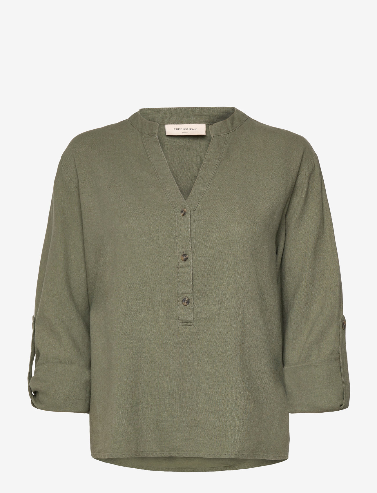 FREE/QUENT - FQLAVA-SHIRT - linen shirts - deep lichen green - 2