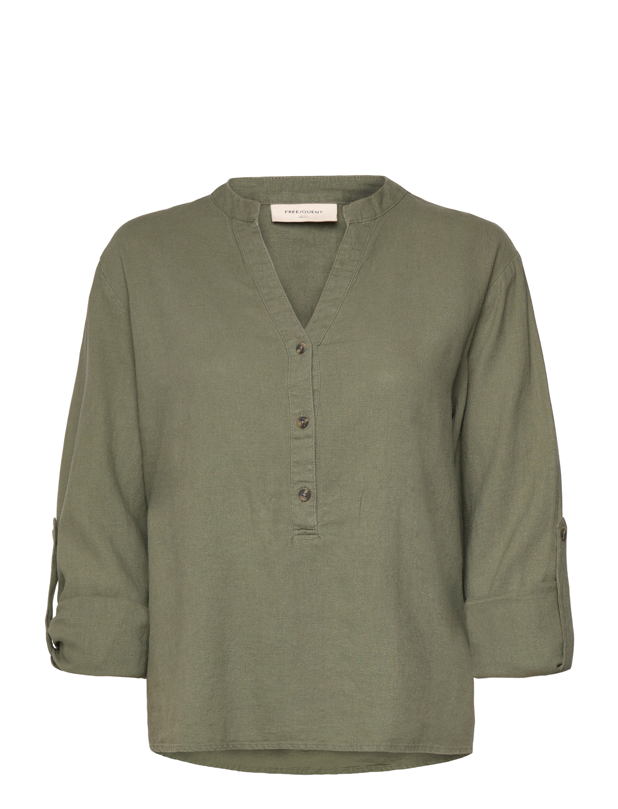 FREE/QUENT - FQLAVA-SHIRT - linen shirts - deep lichen green - 2