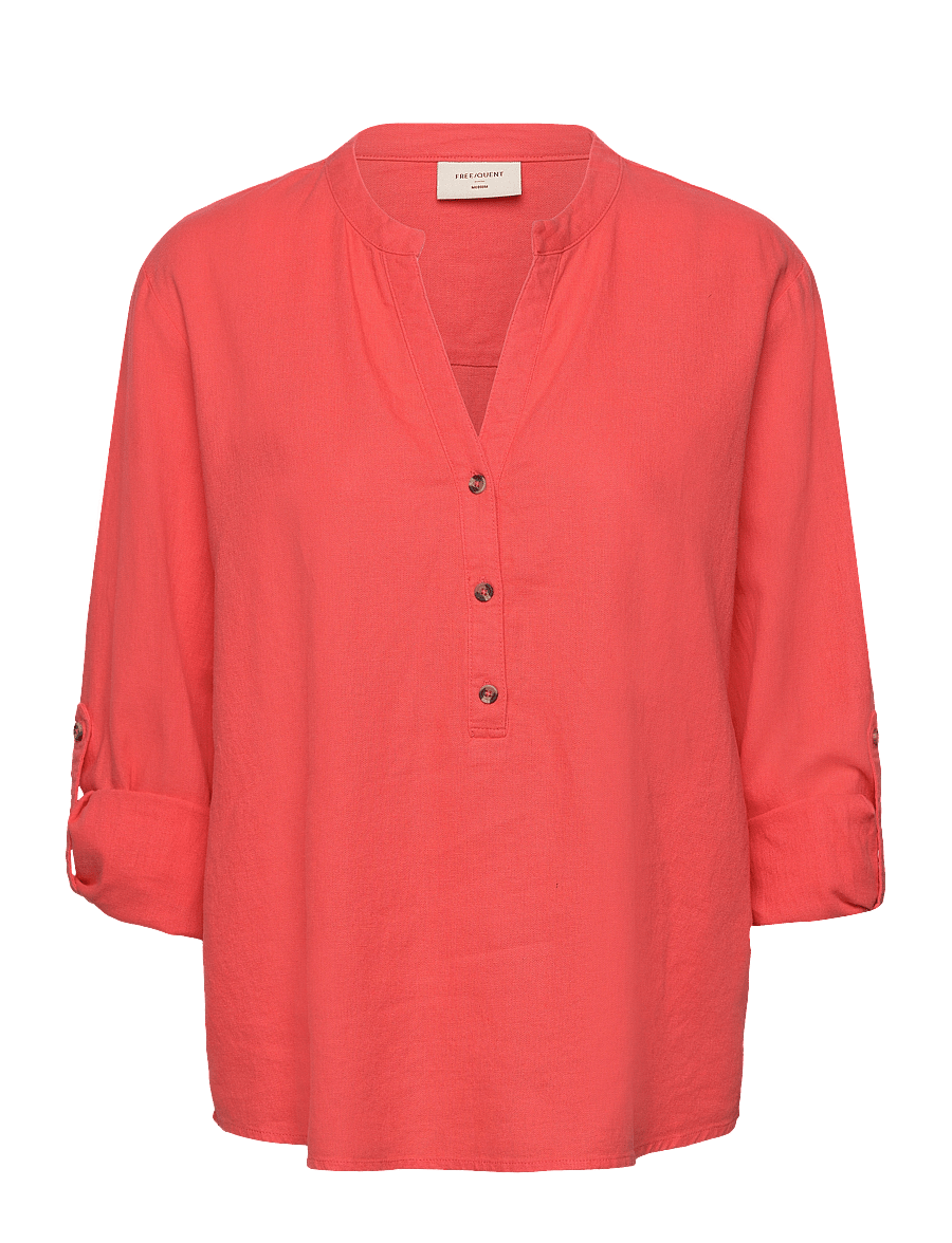 FREE/QUENT - FQLAVA-SHIRT - hørskjorter - hot coral - 2