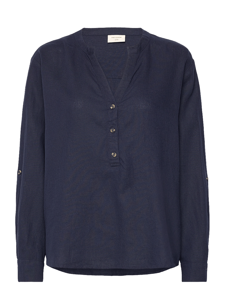 FREE/QUENT - FQLAVA-SHIRT - leinenhemden - navy blazer - 0