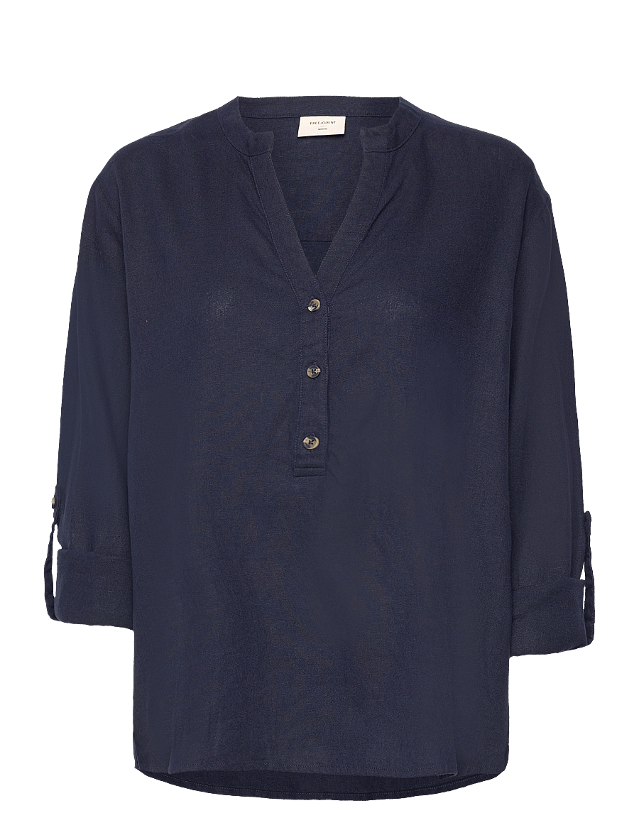 FREE/QUENT - FQLAVA-SHIRT - leinenhemden - navy blazer - 2