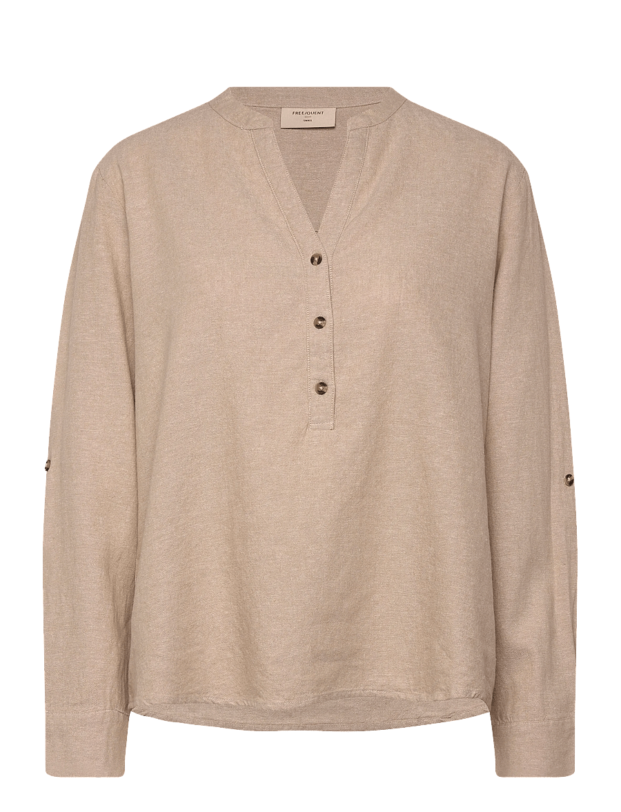 FREE/QUENT - FQLAVA-SHIRT - linen shirts - sand melange - 1