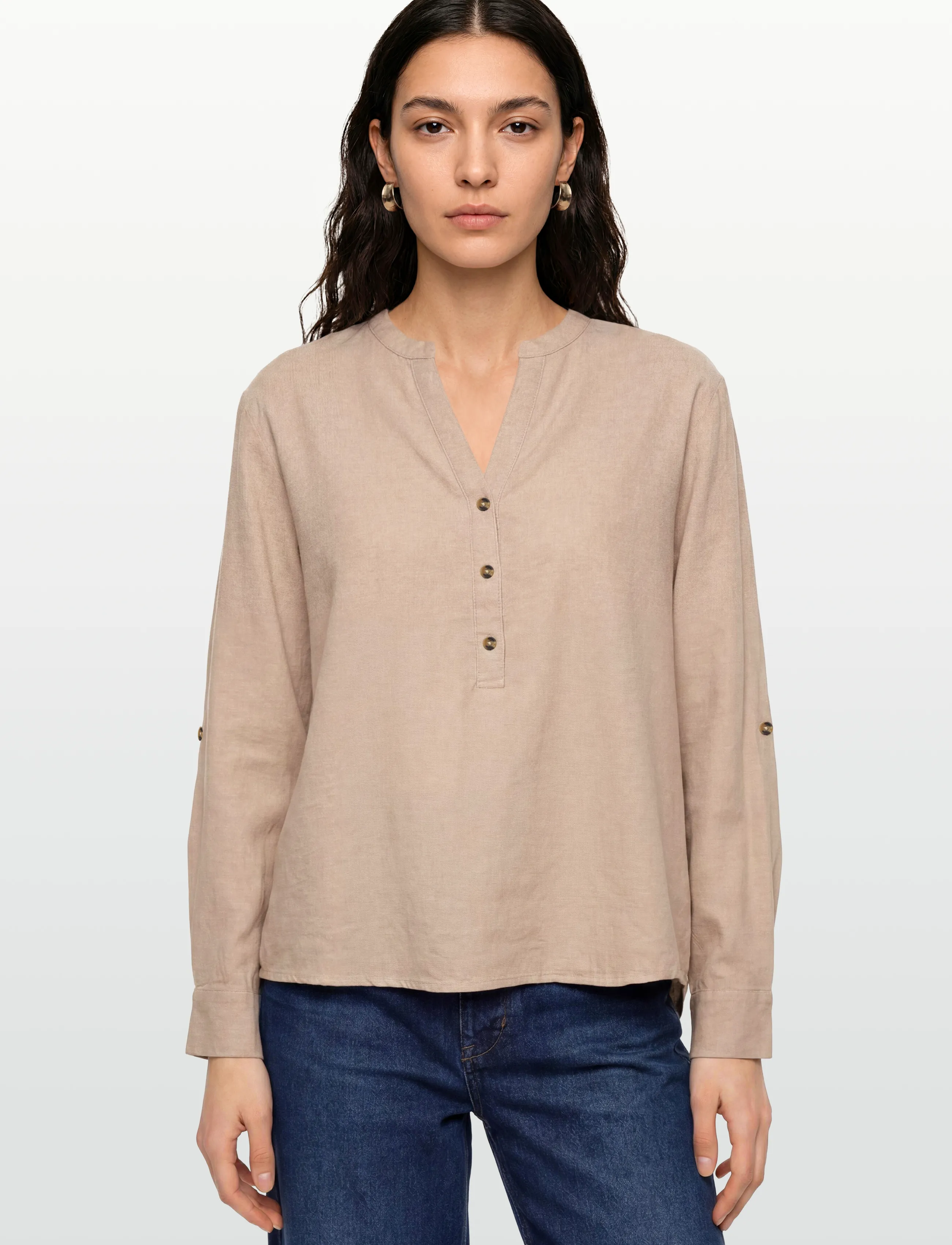 FREE/QUENT - FQLAVA-SHIRT - linneskjortor - sand melange - 4