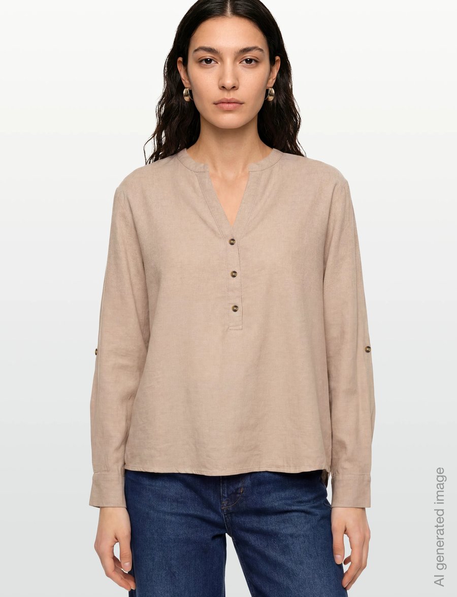 FREE/QUENT - FQLAVA-SHIRT - linen shirts - sand melange - 4
