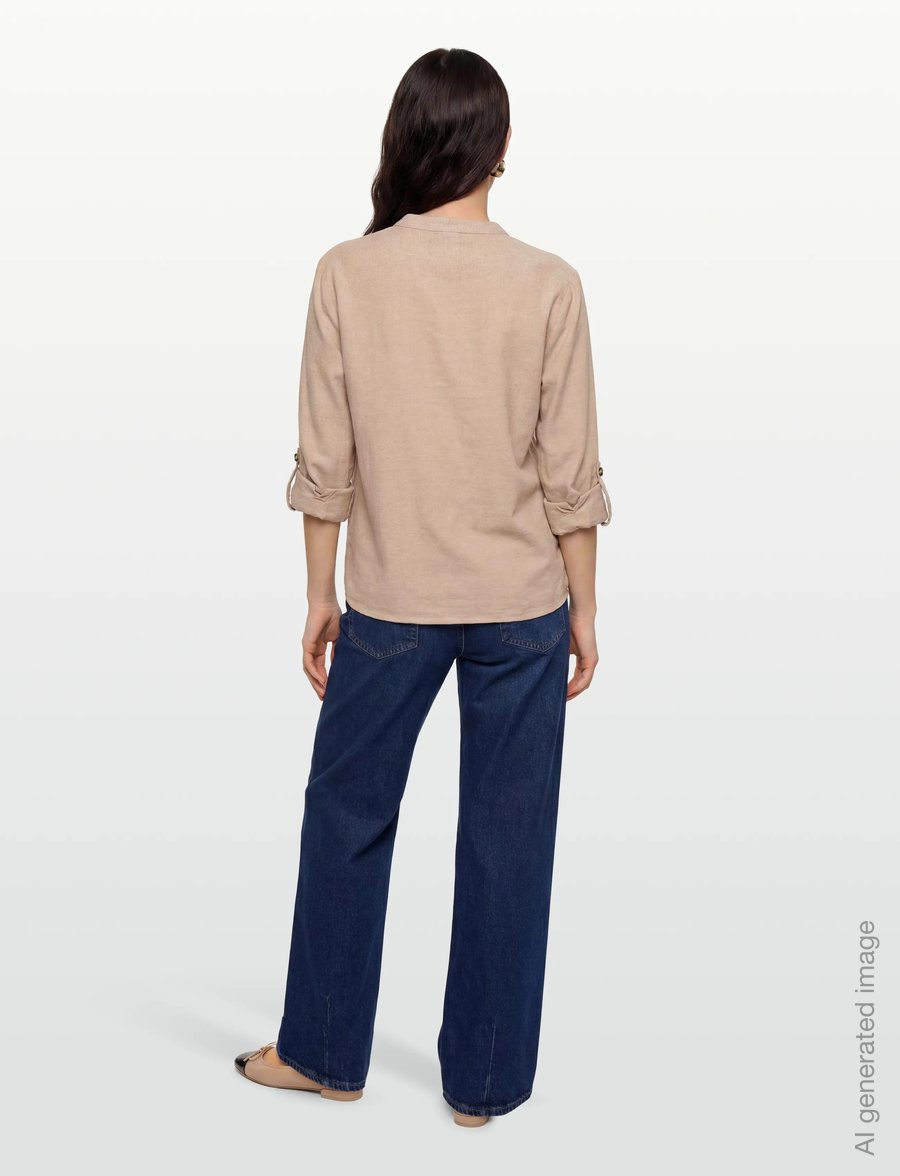 FREE/QUENT - FQLAVA-SHIRT - linen shirts - sand melange - 5