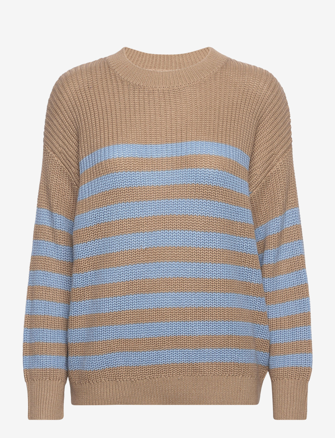 FREE/QUENT - FQIBEN-PULLOVER - efterårstøj - desert taupe w. chambray blue - 0