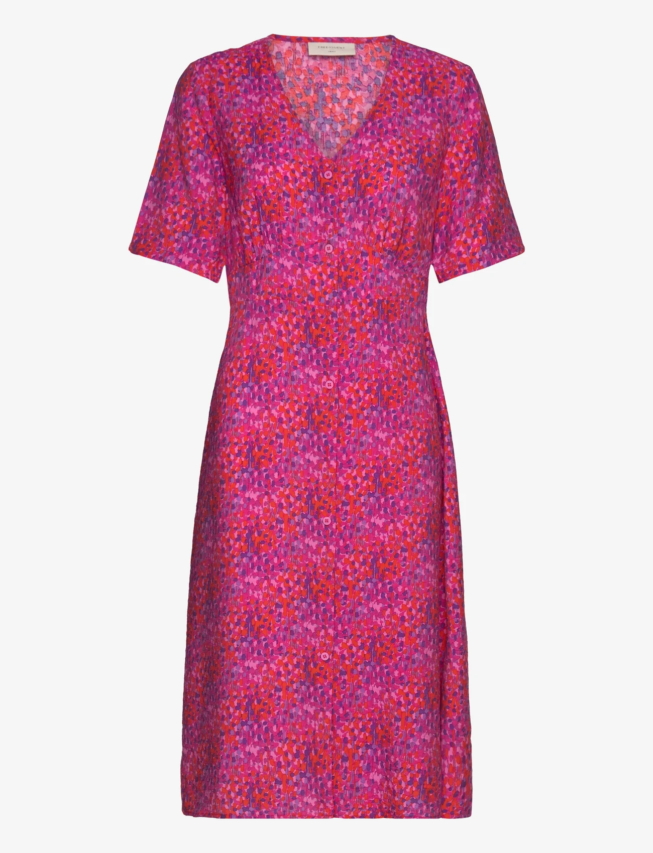 FREE/QUENT - FQCAREY-DRESS - summer dresses - fuchsia red w. phlox pink - 0